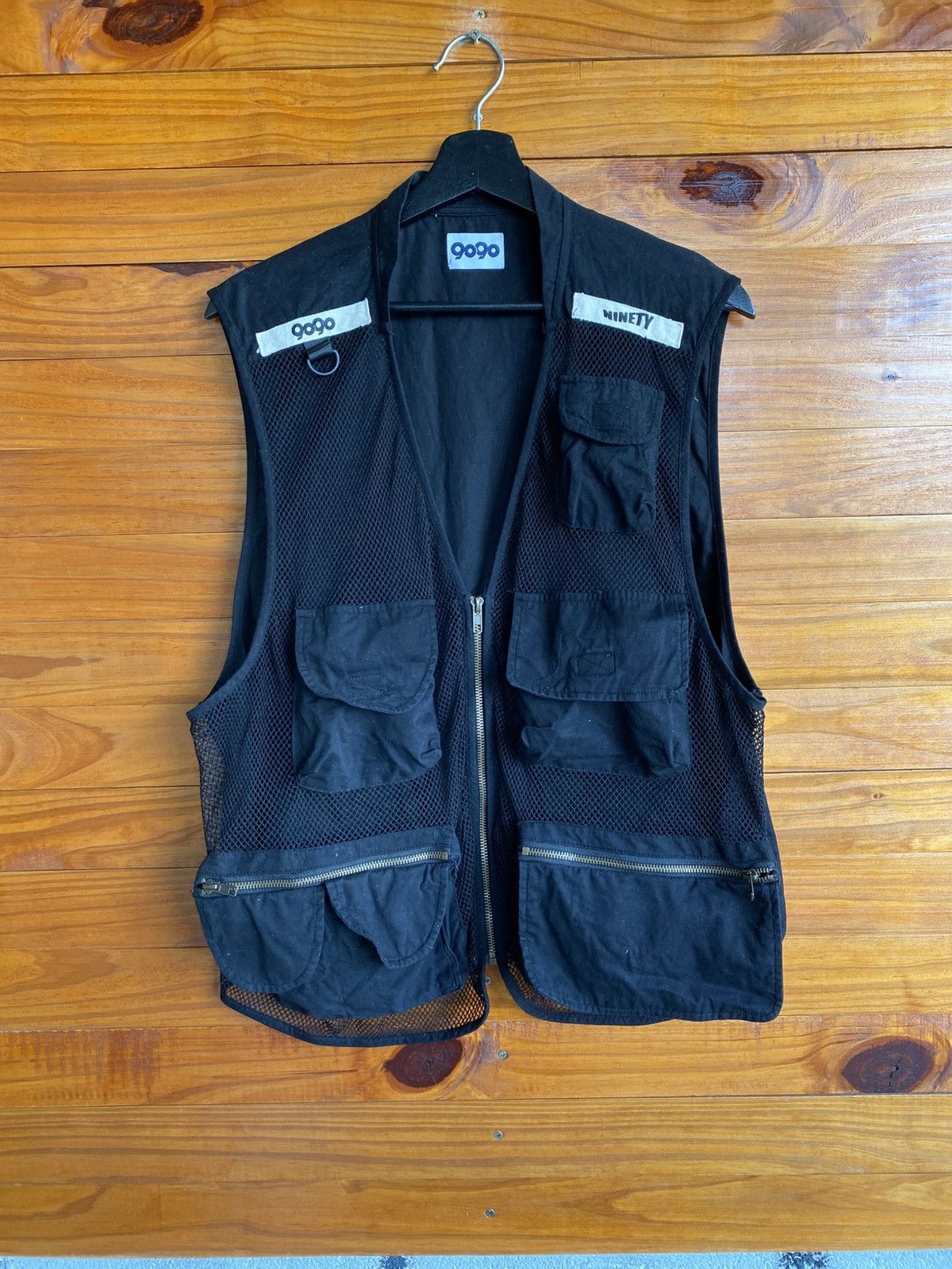 Japanese Brand Vintage GOGO Ninety Utility Vest Black Multi-Pocket Mesh Size US L / EU 52-54 / 3 - 3 Thumbnail