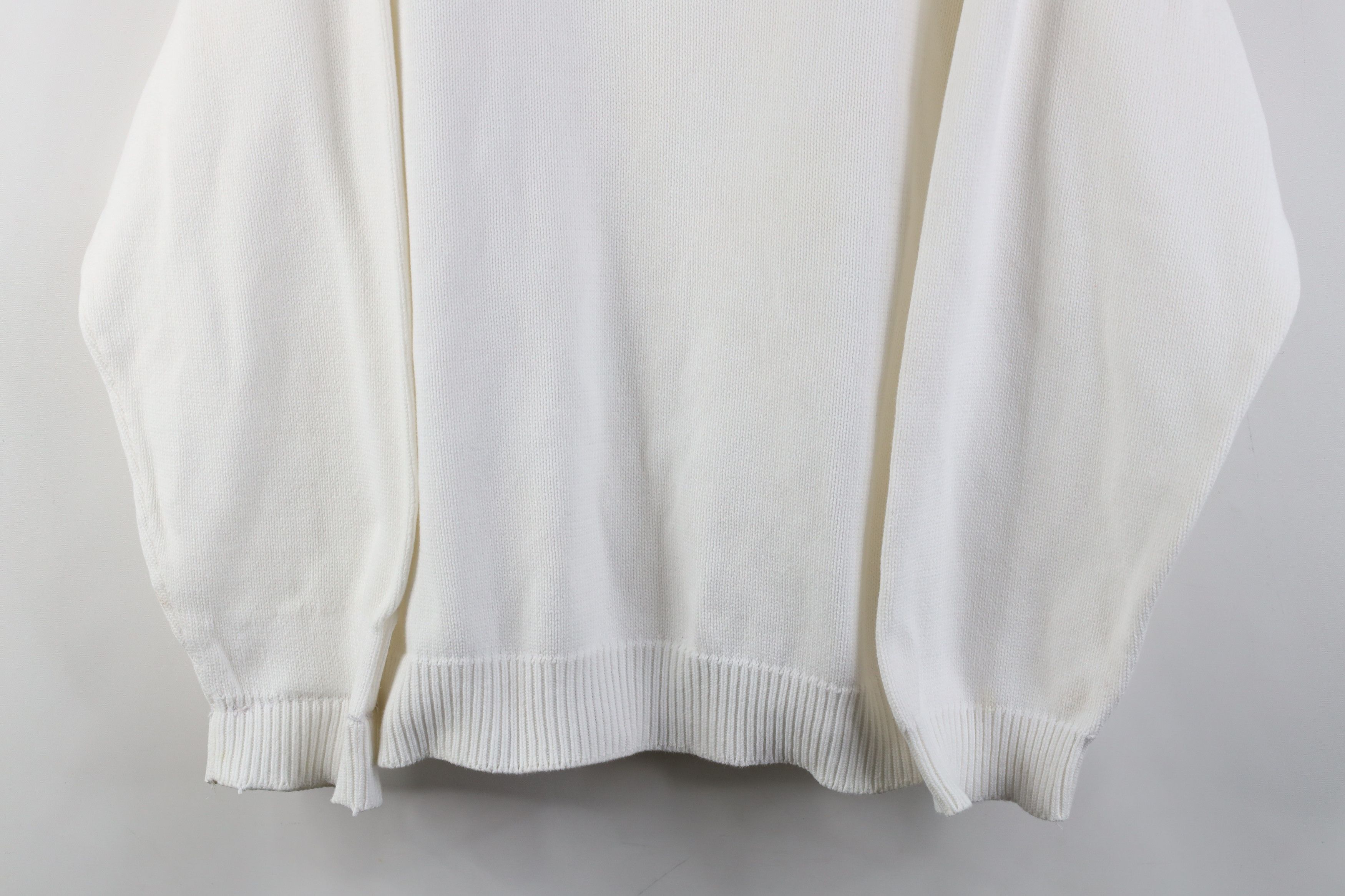 Vintage Vintage 90s Streetwear Cotton Knit Crewneck Sweater White Size XL / US 12-14 / IT 48-50 - 3 Thumbnail