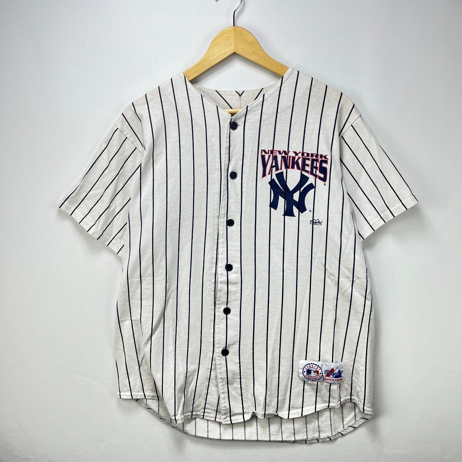 Majestic × Vintage Vintage 90s New York Yankees Majestic Jersey Shirt Large USA Size US L / EU 52-54 / 3 - 1 Thumbnail