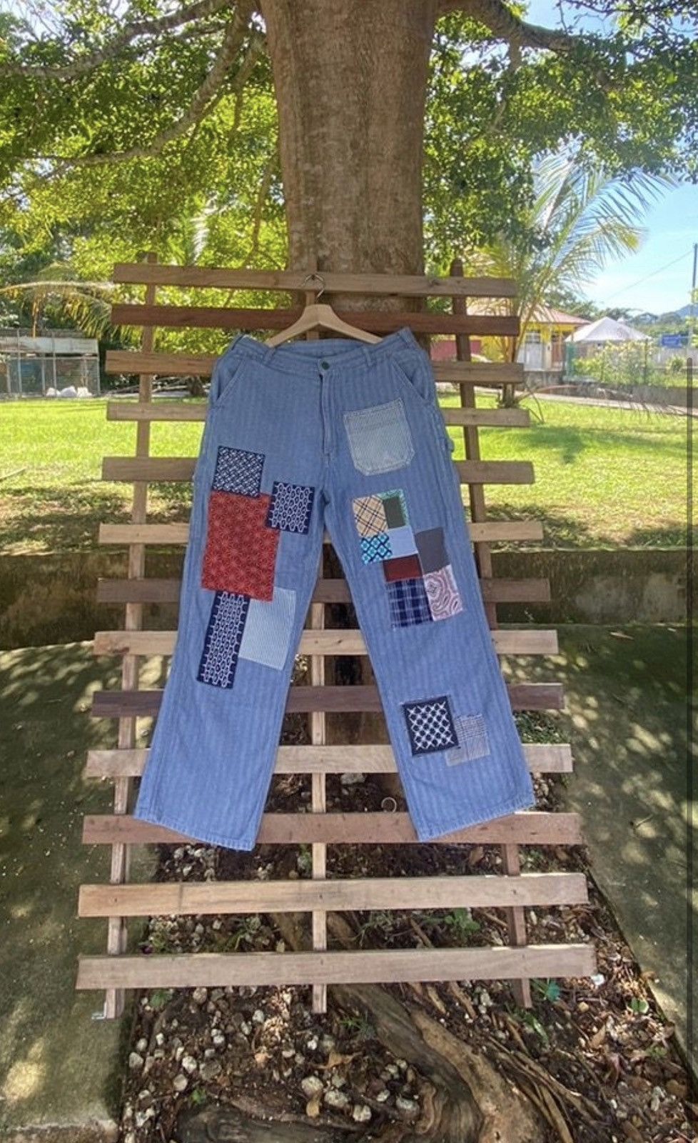 Japanese Brand Vintage Patchwork Oshkosh Carpenter Reworked Pants Size US 33 - 1 Thumbnail