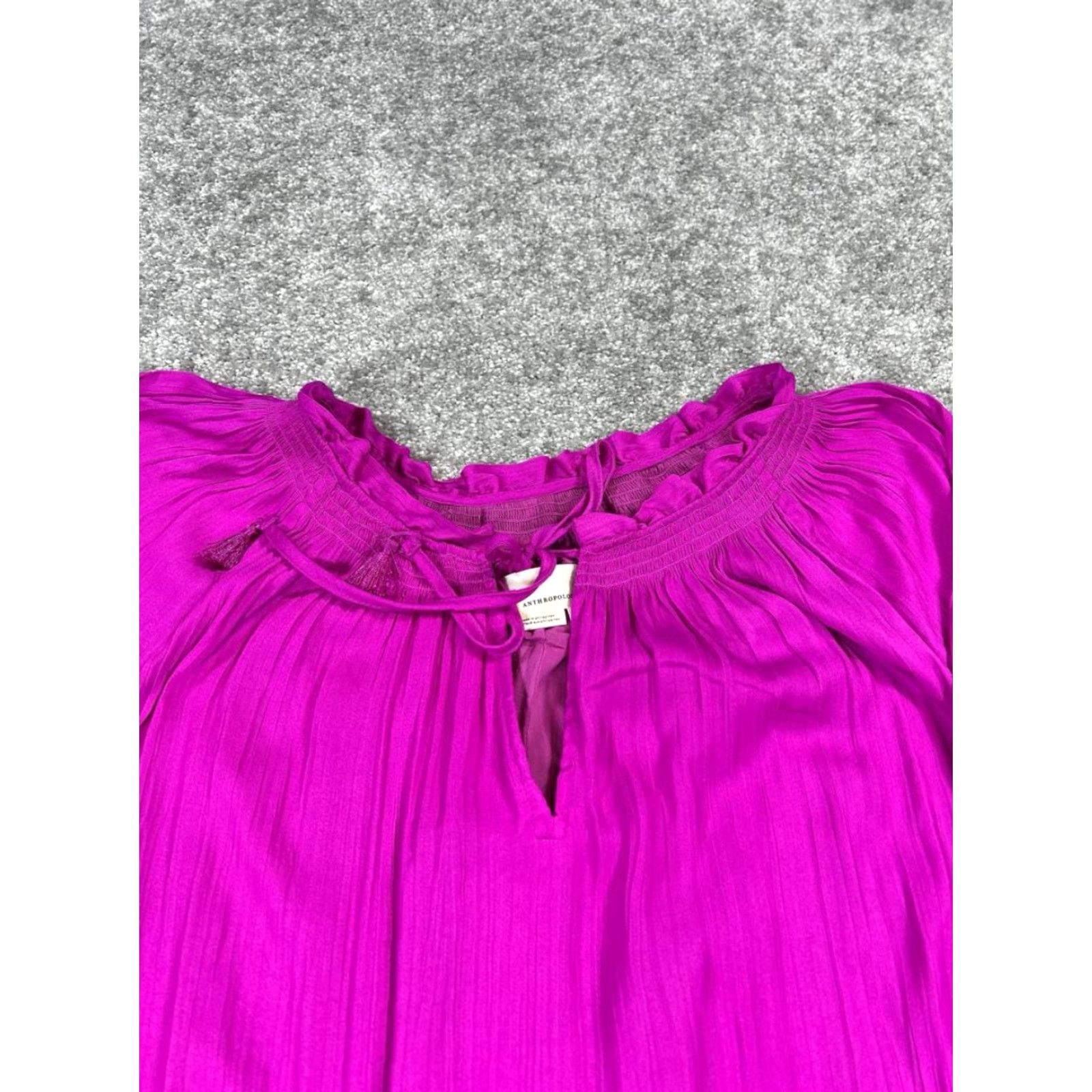 Anthropologie VINTAGE Anthropologie Dress Womens Small Purple Satin Blouson Size S / US 4 / IT 40 - 2 Thumbnail