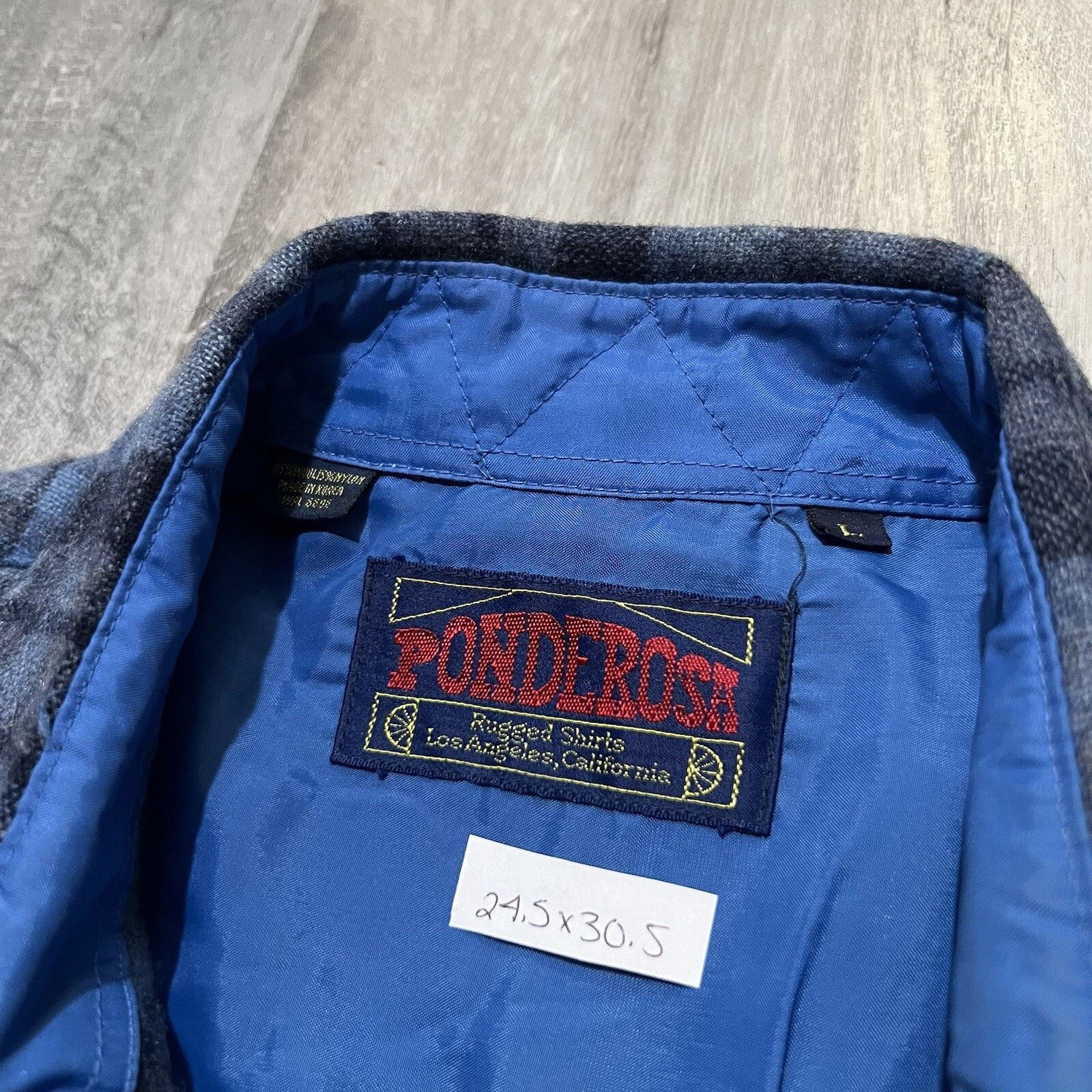 Vintage VTG Ponderosa 80s Western Pearl Snap Shirt Blue Plaid Cowboy Size US L / EU 52-54 / 3 - 4 Thumbnail