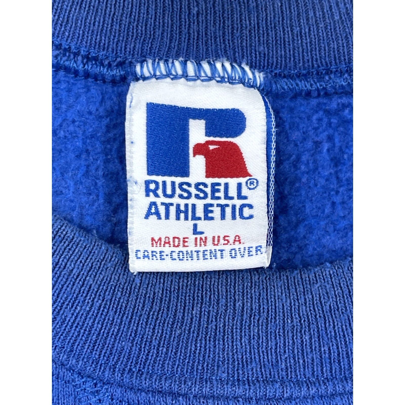 Russell Athletic VINTAGE Russell Athletic Crewneck Sweatshirt Men Large Blue 90s USA Pullover Sweatshirt Size US L / EU 52-54 / 3 - 2 Thumbnail