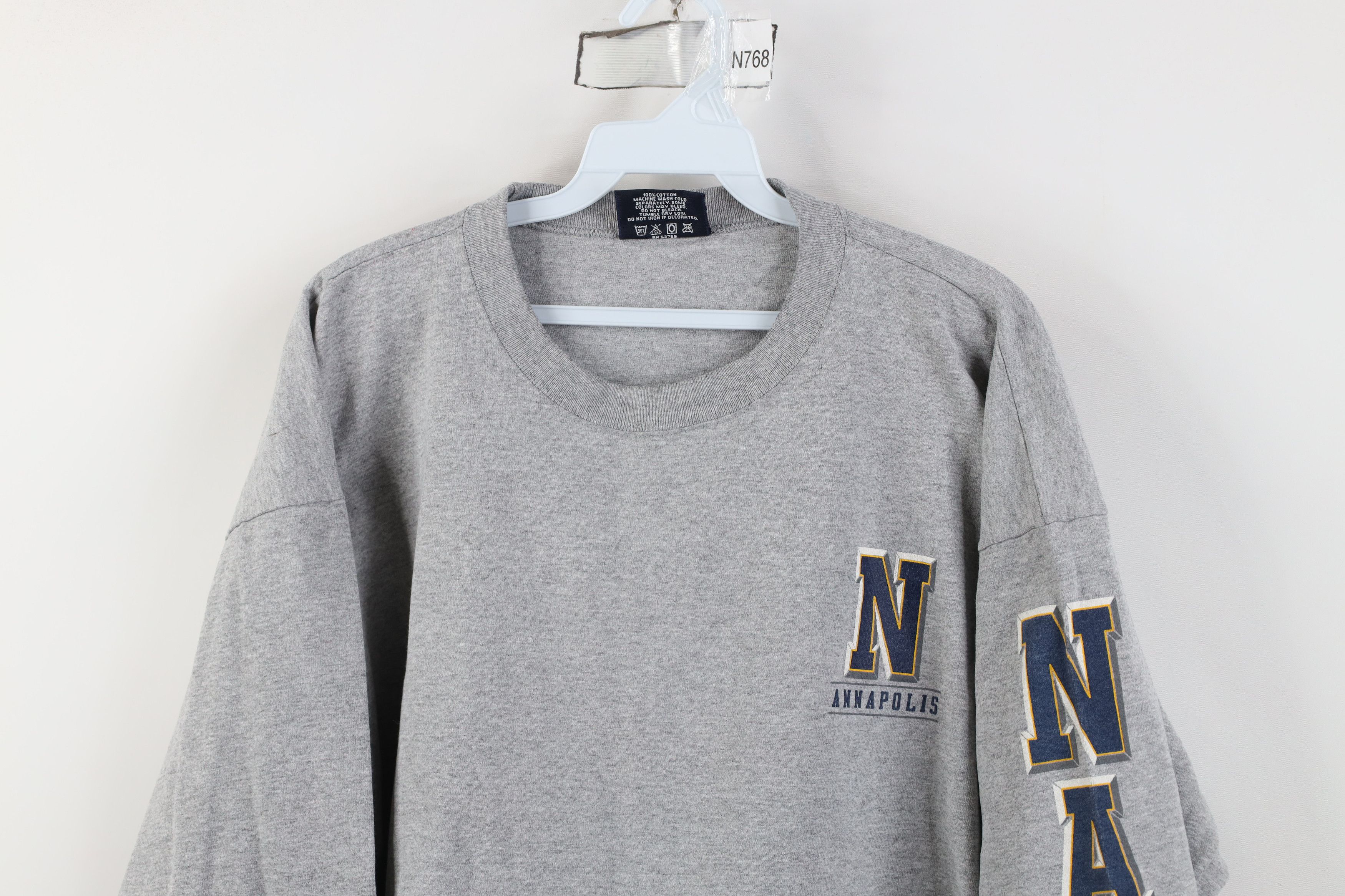 Vintage Vintage 90s United States Naval Academy Long Sleeve T-Shirt Size US XL / EU 56 / 4 - 2 Thumbnail