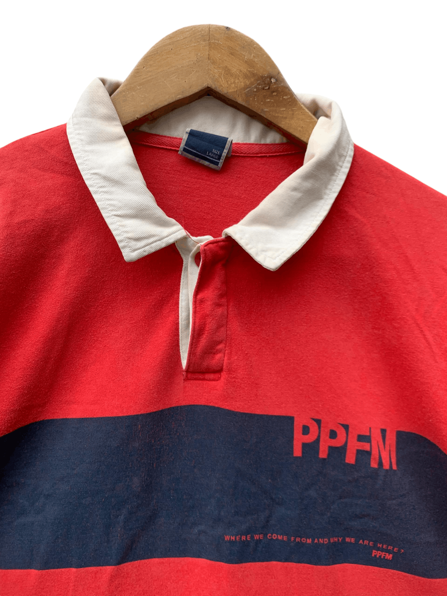 Japanese Brand × PPFM Vintage PPFM Half Button Red Shirt Size US L / EU 52-54 / 3 - 5 Thumbnail