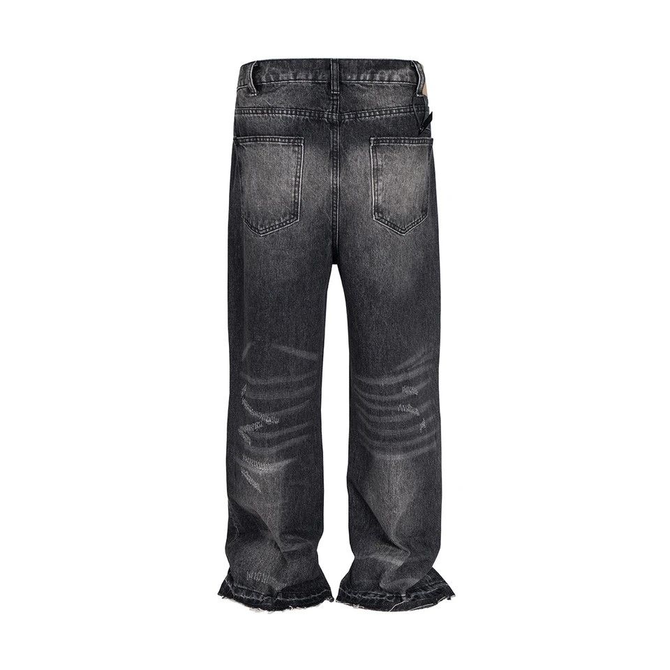 Jean × Vintage Streetwear Damaged Hole Washed Baggy Jeans Size US 33 - 2 Thumbnail