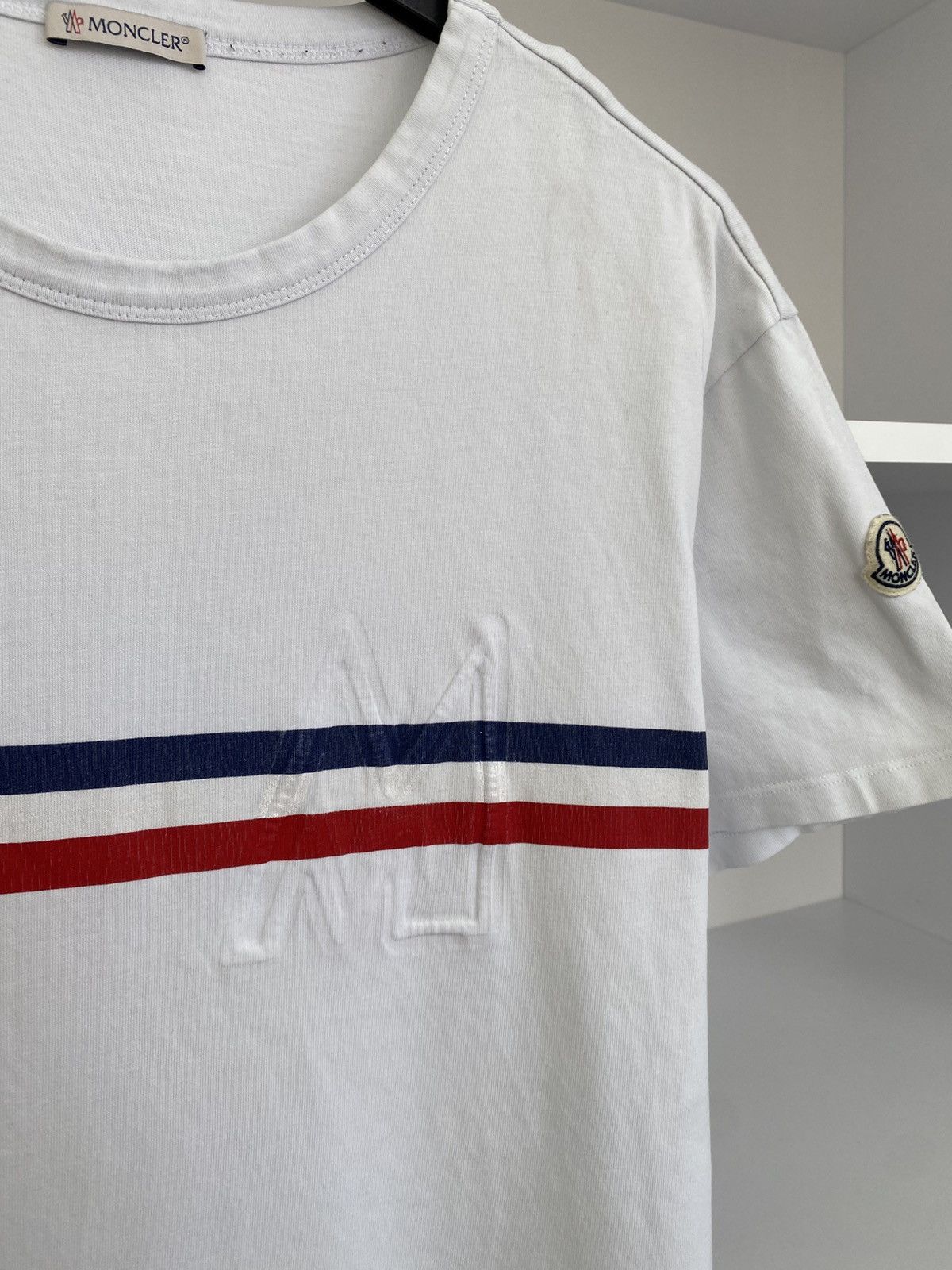 Moncler Vintage Moncler Striped Crew Neck T-Shirt Size US L / EU 52-54 / 3 - 8 Thumbnail