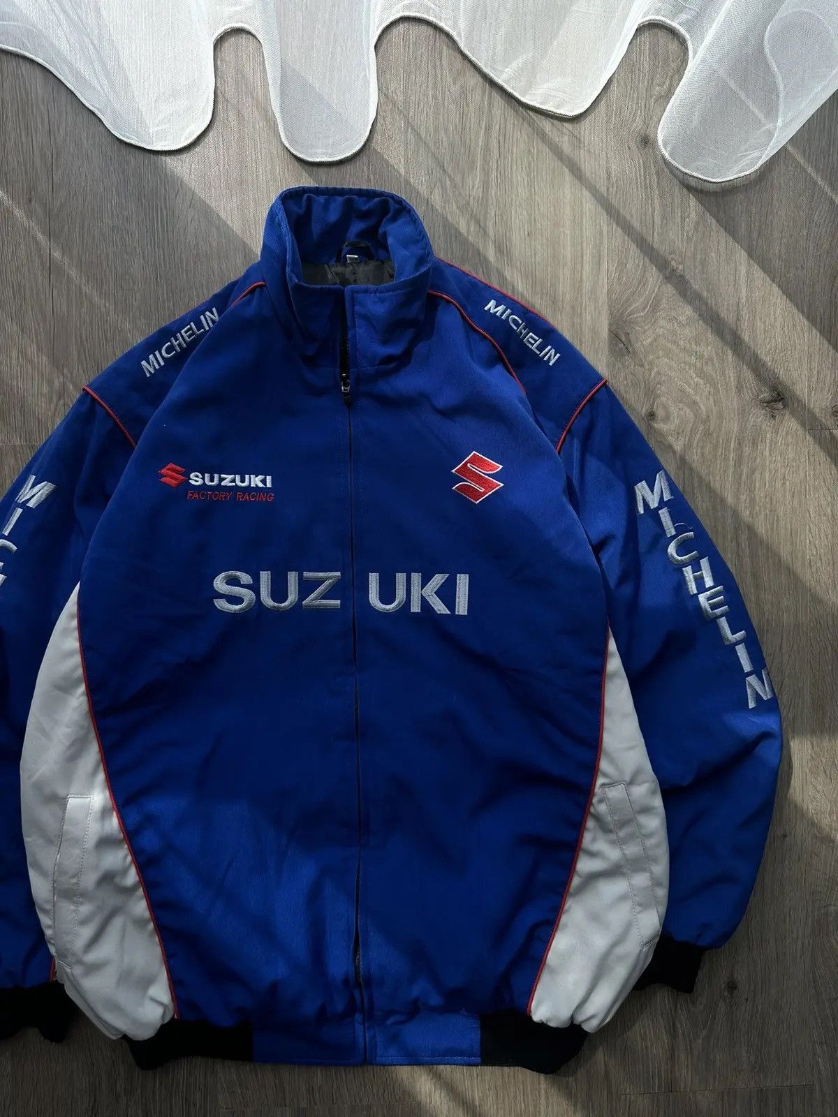 Vintage Vintage Racing Blue Jacket Suzuki Y2k Size US L / EU 52-54 / 3 - 6 Thumbnail