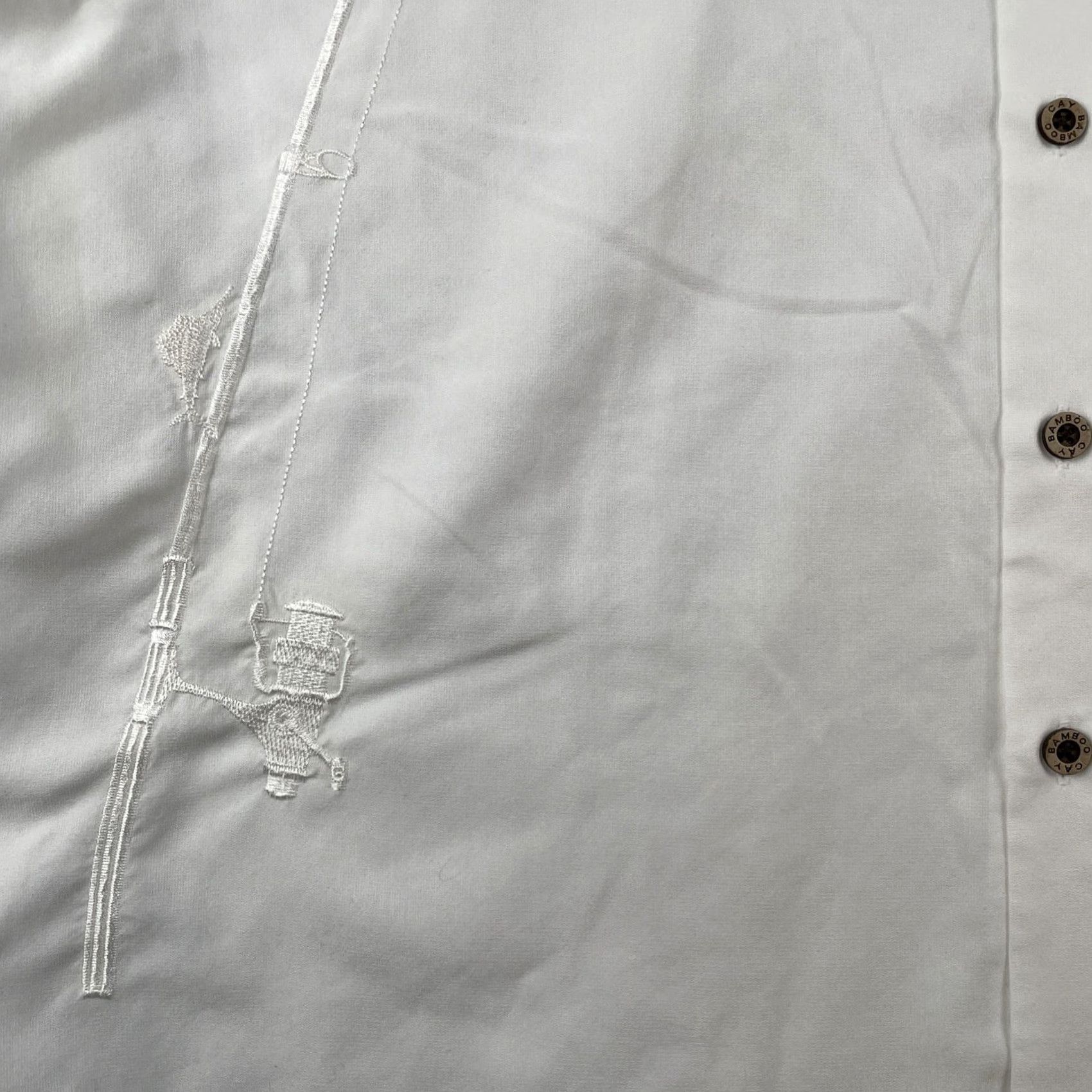 Vintage Bamboo Cay Men’s 3XL White Button-Up Embroidered Merlin Fish Beach Resort EUC Shirt Mens 3XL White Button-Up Embroidered Merlin Fish Beach Resort EUC Size US XXL / EU 58 / 5 - 5 Thumbnail