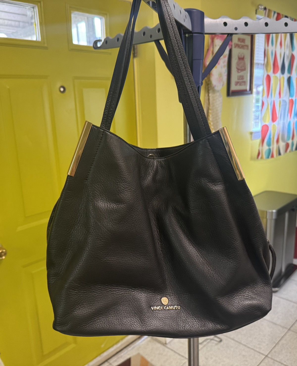 Vince Camuto Vince Camuto Large Black Pebble Shoulder Bag Size ONE SIZE - 2 Thumbnail