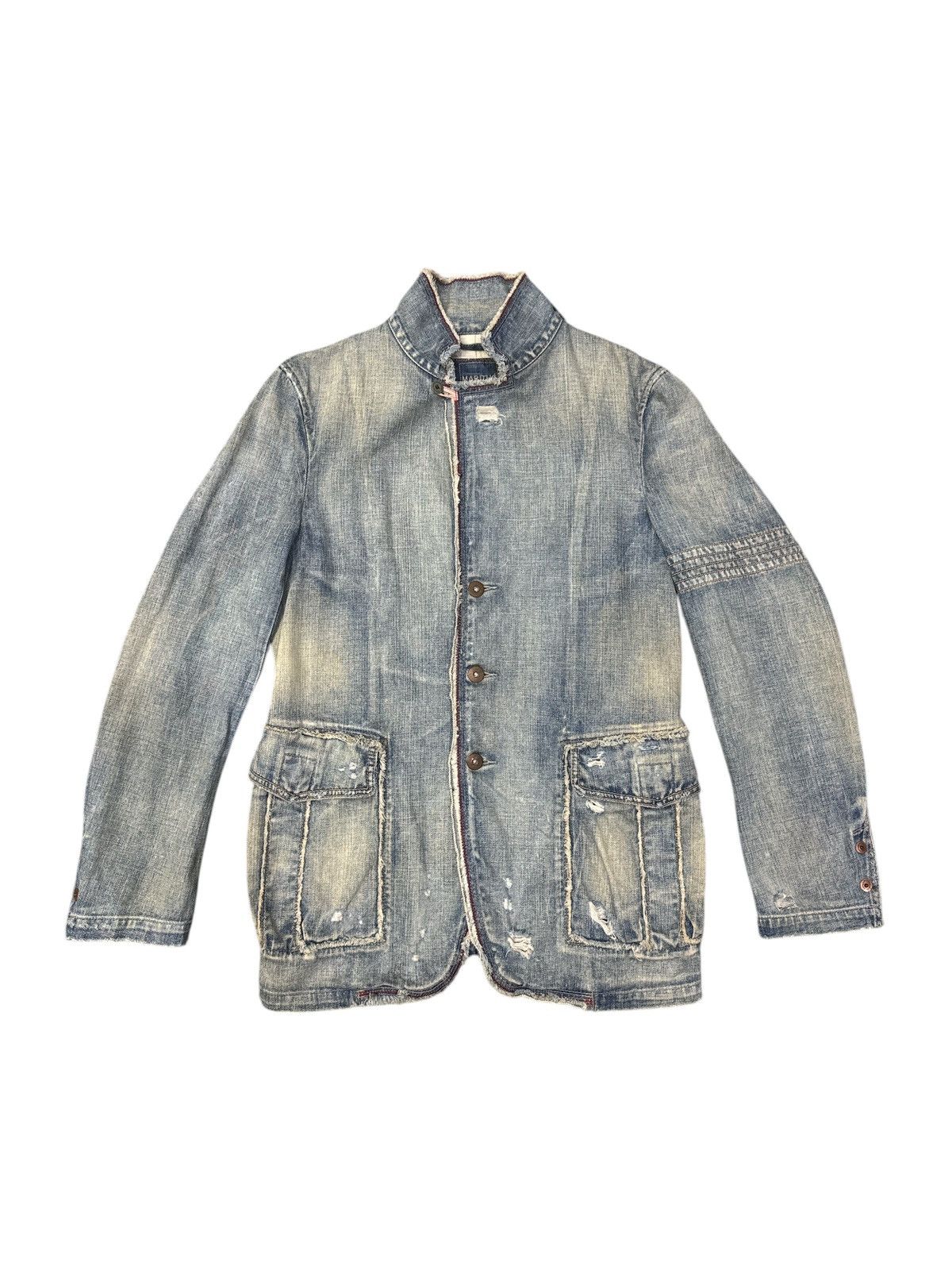 Marithe + Francois Girbaud MARITHE FRANCOIS GIRBAUD DISTRESSED DENIM JACKET Size US L / EU 52-54 / 3 - 1 Thumbnail