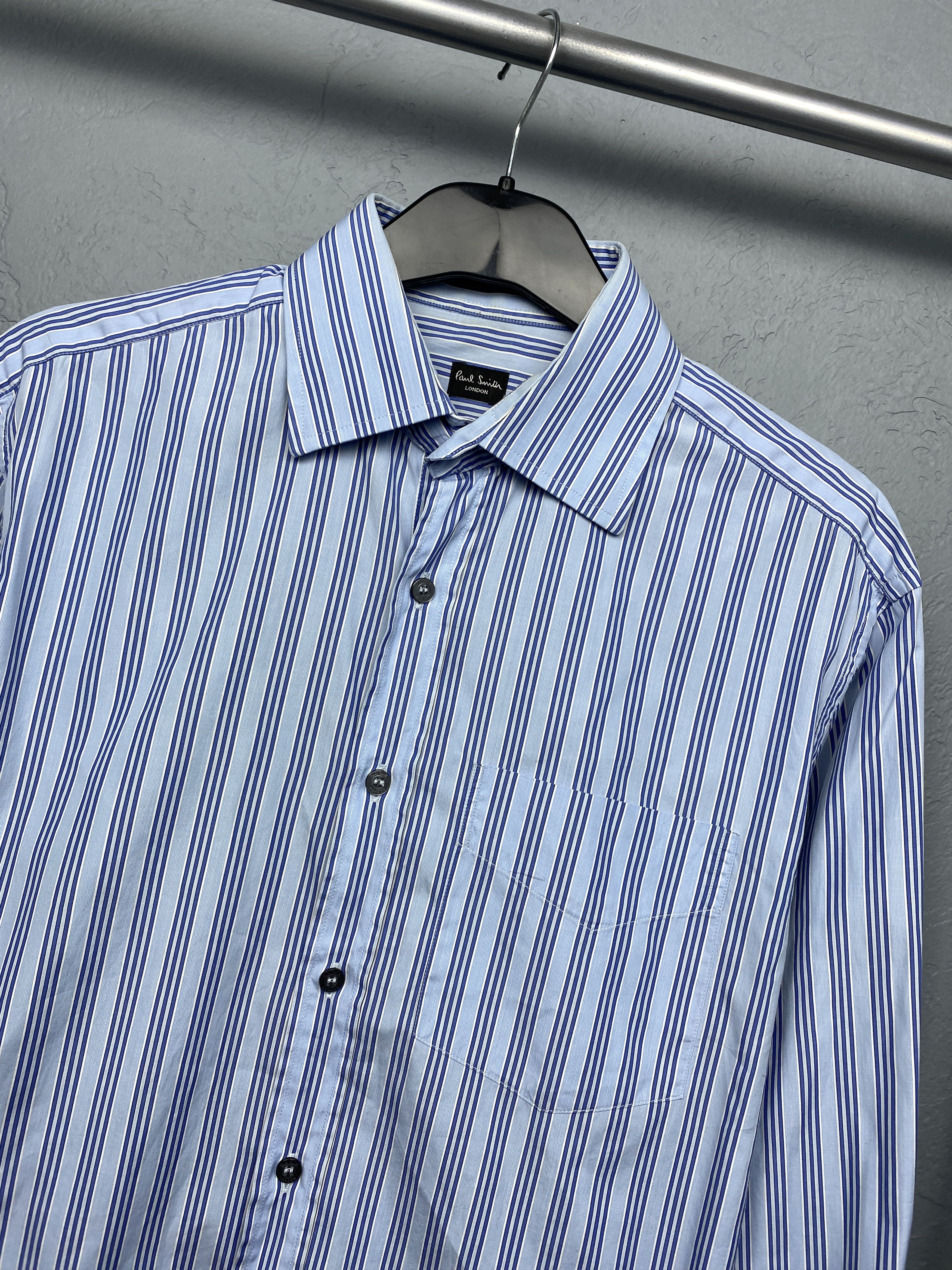 Paul Smith × Vintage Paul Smith London Mens Long Sleeve Striped Shirt Size US L / EU 52-54 / 3 - 2 Thumbnail