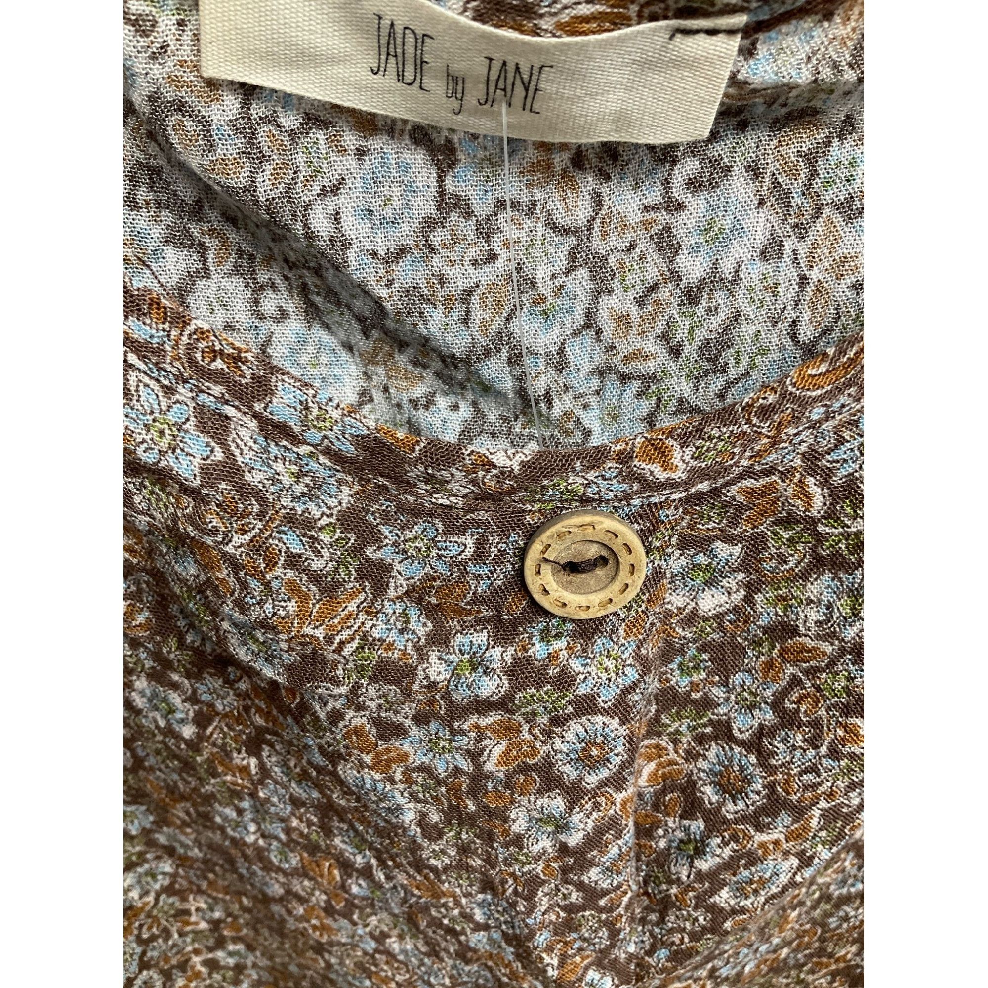 Other Brown Floral Button Front Dress Medium Size M / US 6-8 / IT 42-44 - 3 Thumbnail