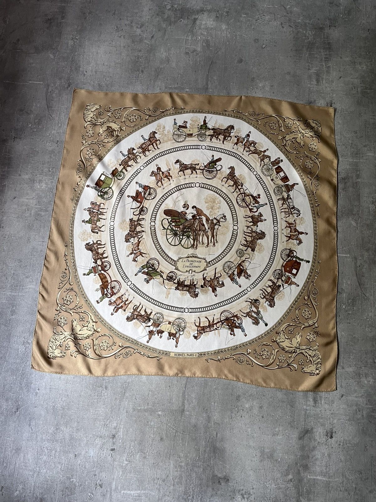 Hermes Hermes ''La Promenade De Longchamps'' by Ledoux silk scarf Size ONE SIZE - 2 Thumbnail