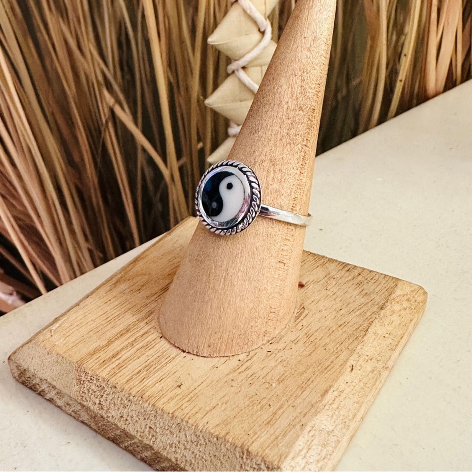 The Unbranded Brand Yin And Yang Sterling Silver Ring, Boho Ring, Yoga Ring Size ONE SIZE - 3 Thumbnail
