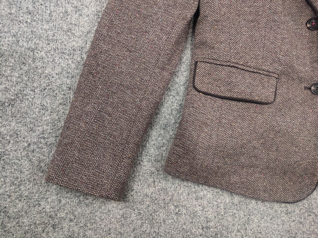 Harris Tweed Joules Agatha Ladies Tweed Brown Blazer Herringbone Jacket Size M / US 6-8 / IT 42-44 - 6 Thumbnail
