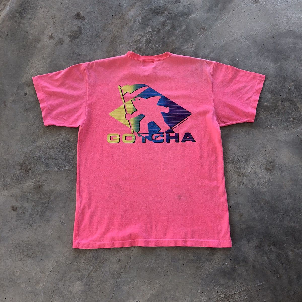 image of Gotcha Sportswear 1990 Vintage Surf T-Shirt in Pink, Men's (Size Medium)