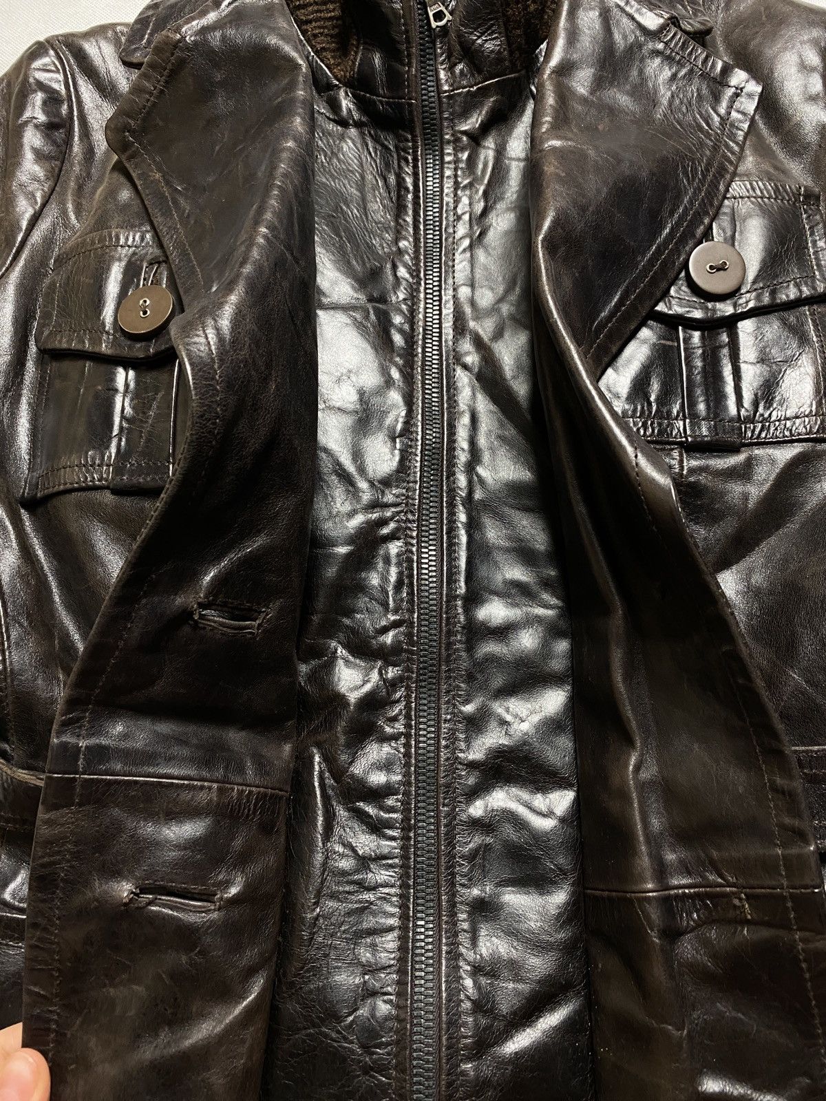 Vintage Ventcouvert Brown leather fitted jacket vintage oldmoney y2k Size S / US 4 / IT 40 - 5 Thumbnail