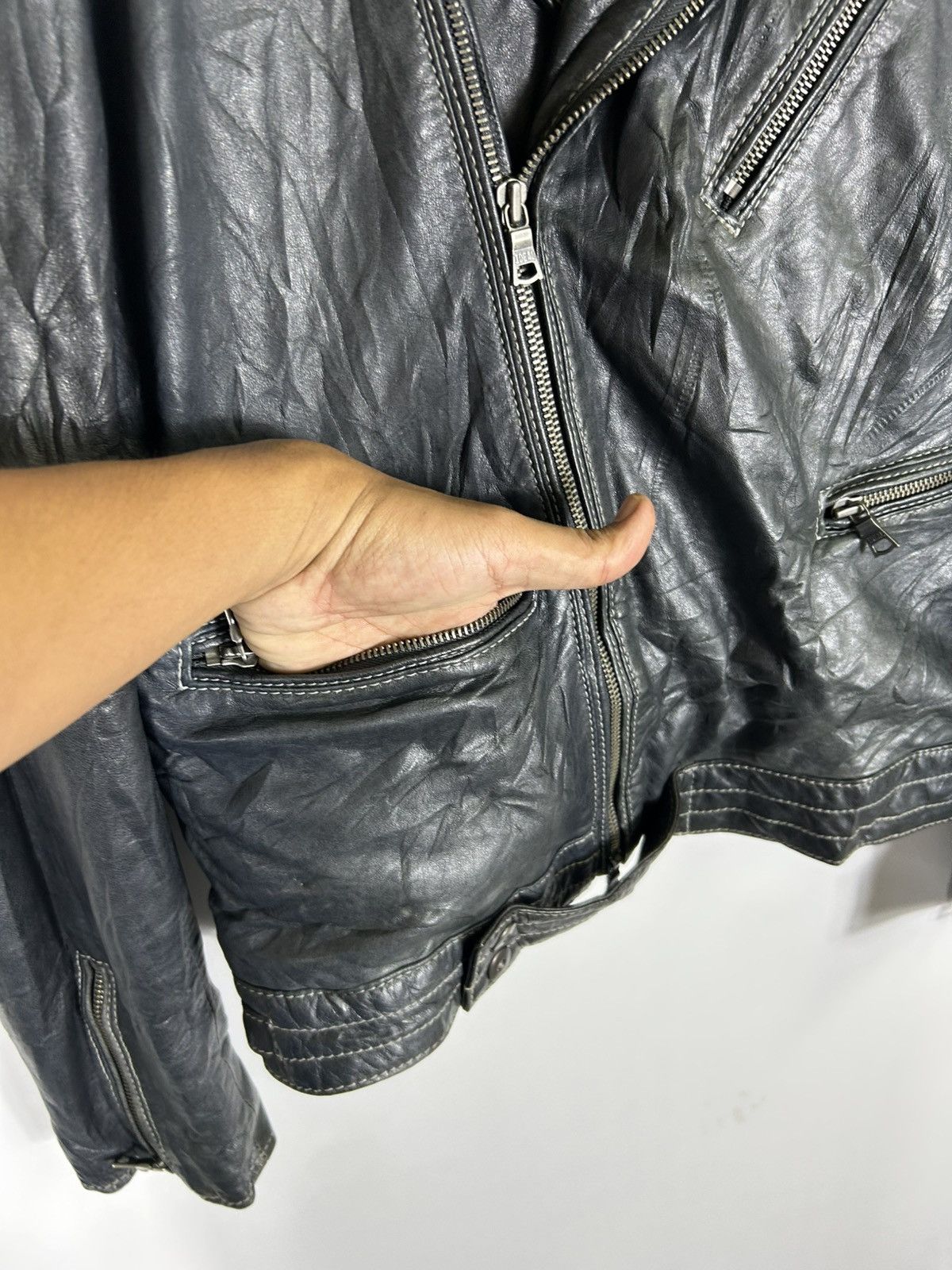 Beams Japan 🔥Beams Japan Leather Riders Double Collar Jacket Size US L / EU 52-54 / 3 - 8 Thumbnail