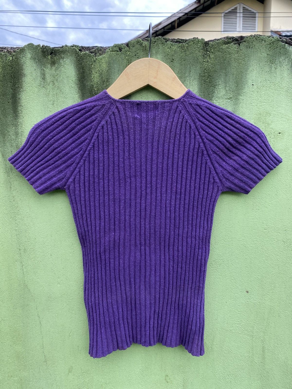 Yohji Yamamoto Yohji Yamamoto D’URBAN A.A.R Vintage Ribbed Purple Knit Tee Size ONE SIZE - 8 Thumbnail