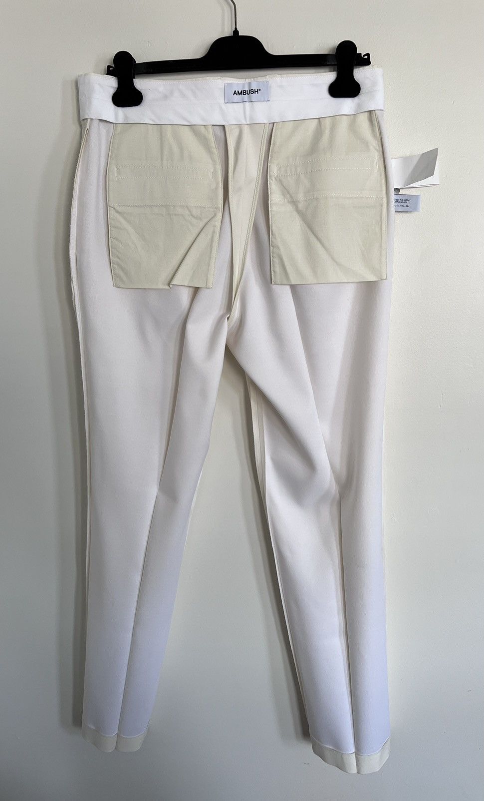 Ambush Design $1K ivory wool trousers/pants, IT50/US34, made in Italy Size US 34 / EU 50 - 12 Thumbnail