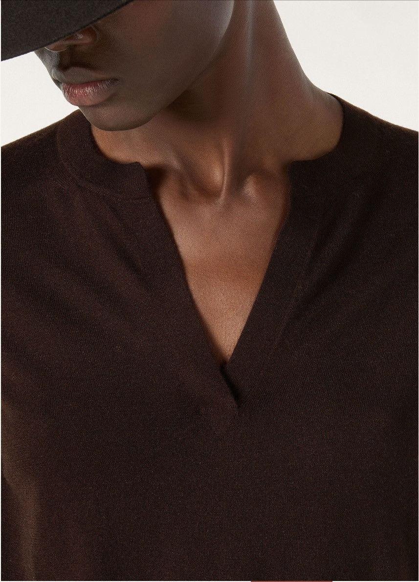 Loro Piana o1srvl11e0725 FAO5805 Henley Piuma line Sweater in Brown Size L / US 10 / IT 46 - 6 Thumbnail