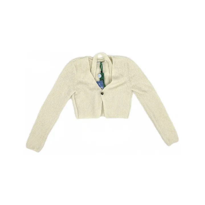 Alexander Wang Alexander Wang Women's V-Neck Cropped Knit Sweater - Size M / US 6-8 / IT 42-44 - 2 Thumbnail