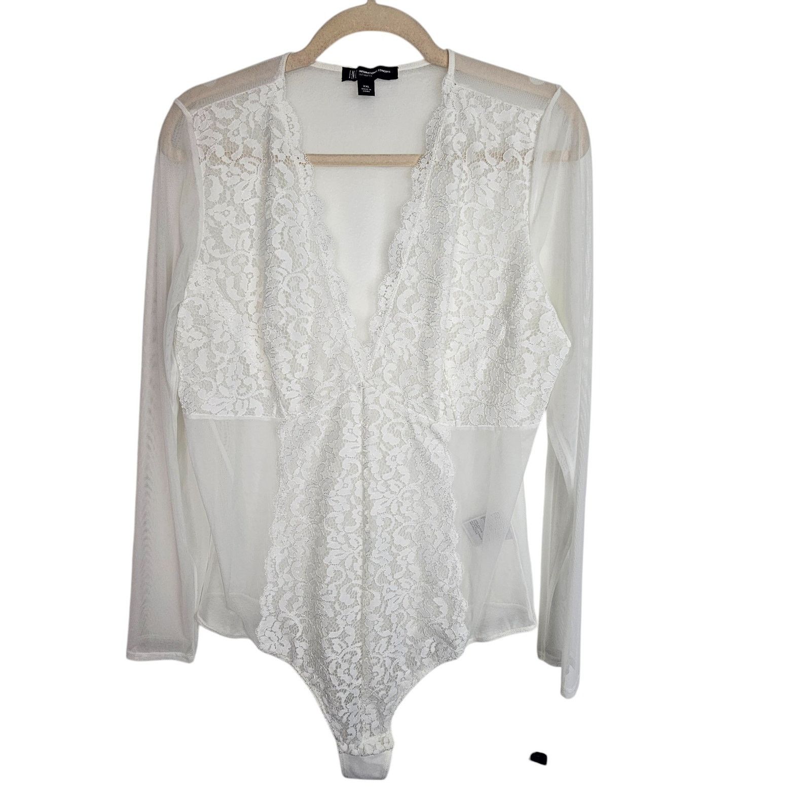 CNCPTS INC International Concepts Women Lace Bodysuit 2XL Fairycore Size 41" - 2 Thumbnail