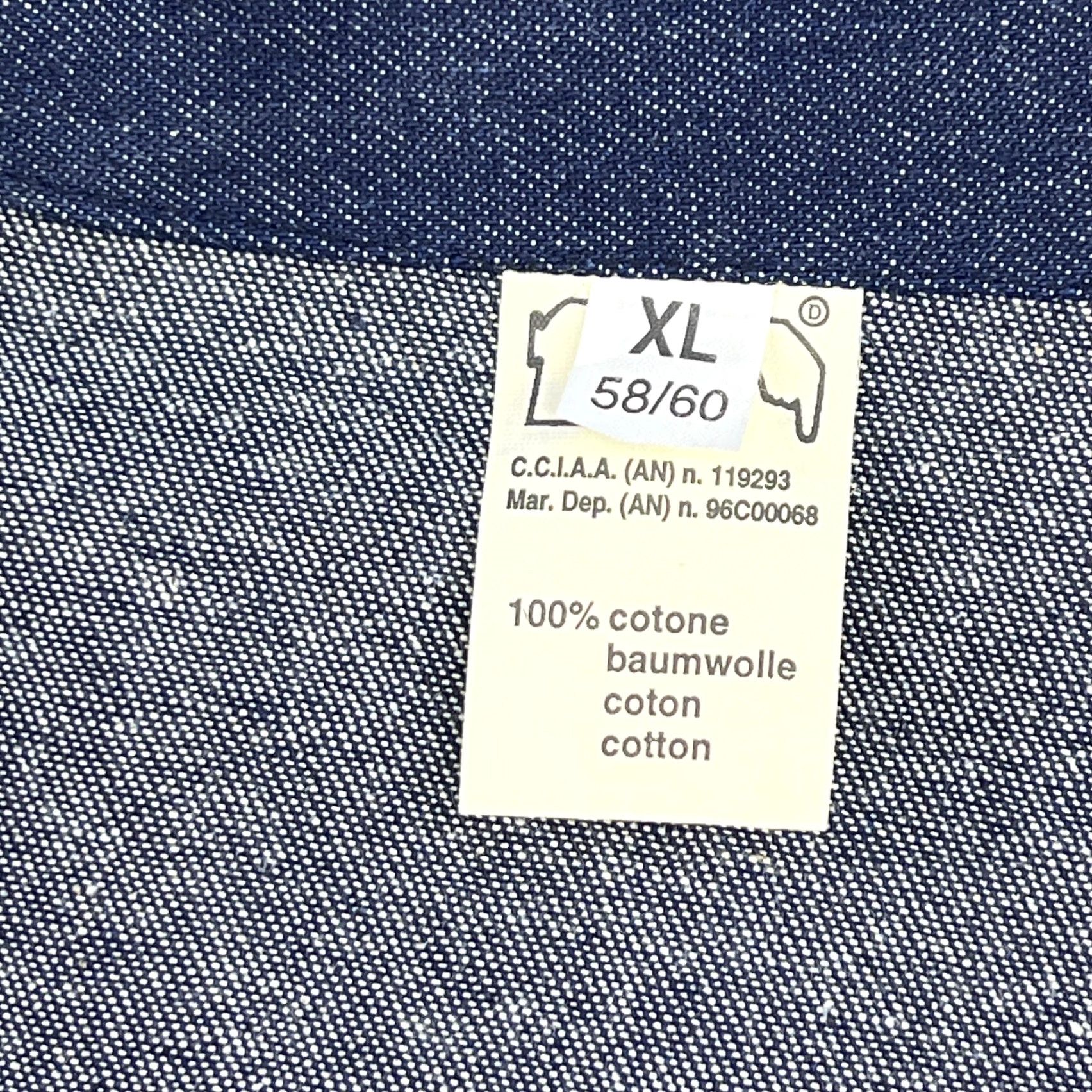 Denime VINTAGE Chore Jacket Mens XL Denim Blue Indigo Italy Sanfor Workwear Job Jacket Size US XL / EU 56 / 4 - 4 Thumbnail