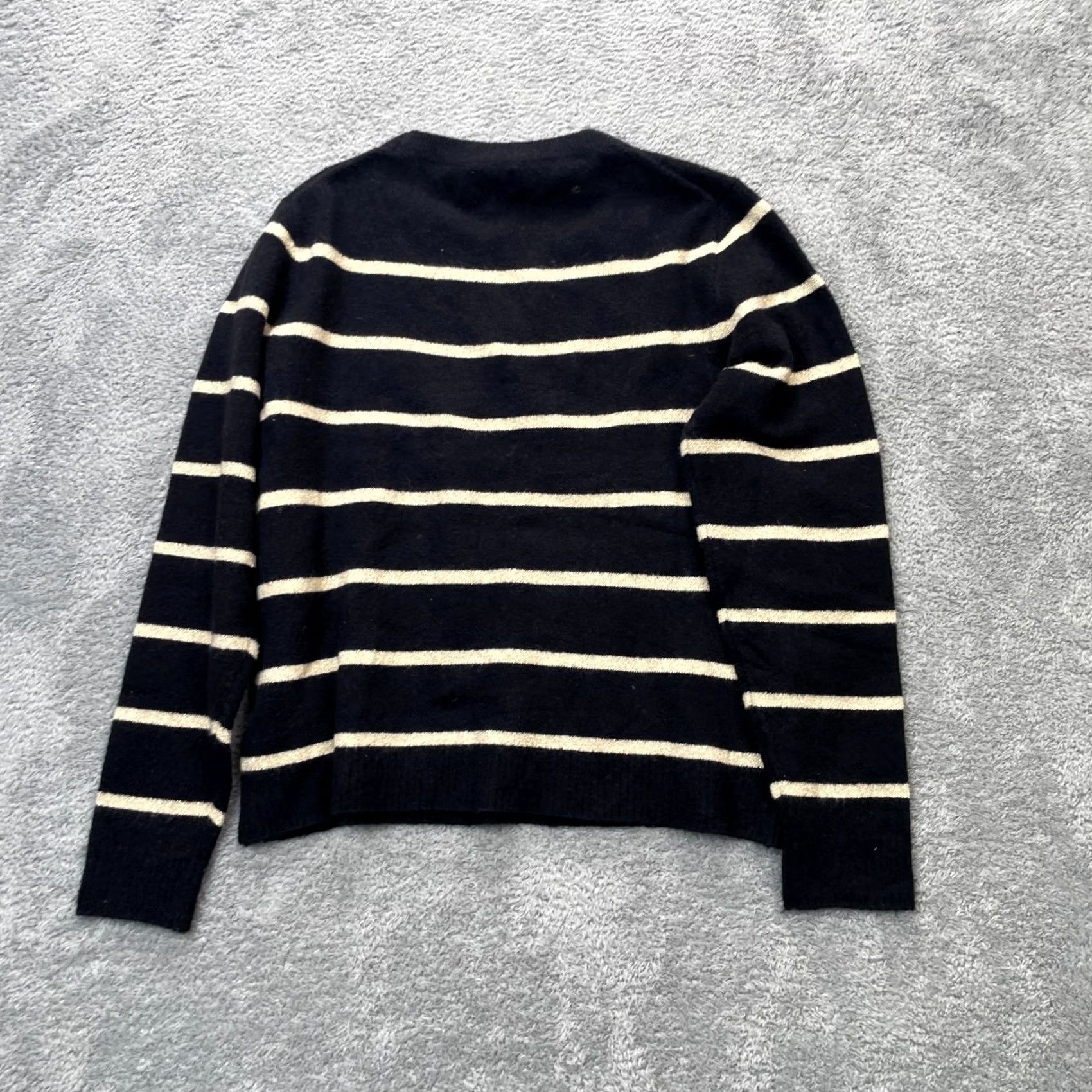 J.Crew VINTAGE J.CREW Sweater Womens M Black Striped Knit Pullover Crew Neck Long Sleeve Tight-Knit Casual City Preppy Size M / US 6-8 / IT 42-44 - 2 Thumbnail