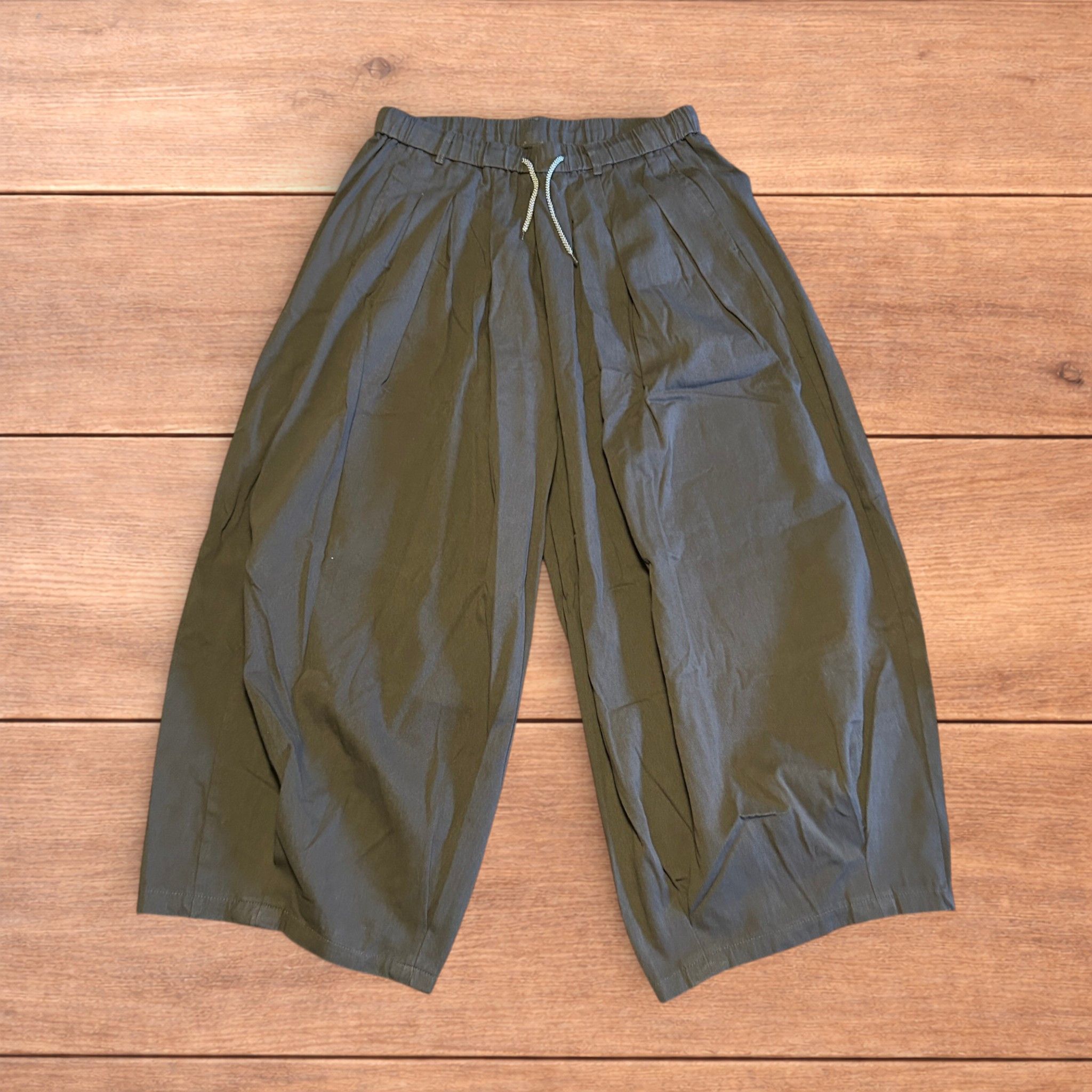 Japanese Brand Super baggy wide leg parachute trousers in dark grey wash. Size US 34 / EU 50 - 1 Thumbnail