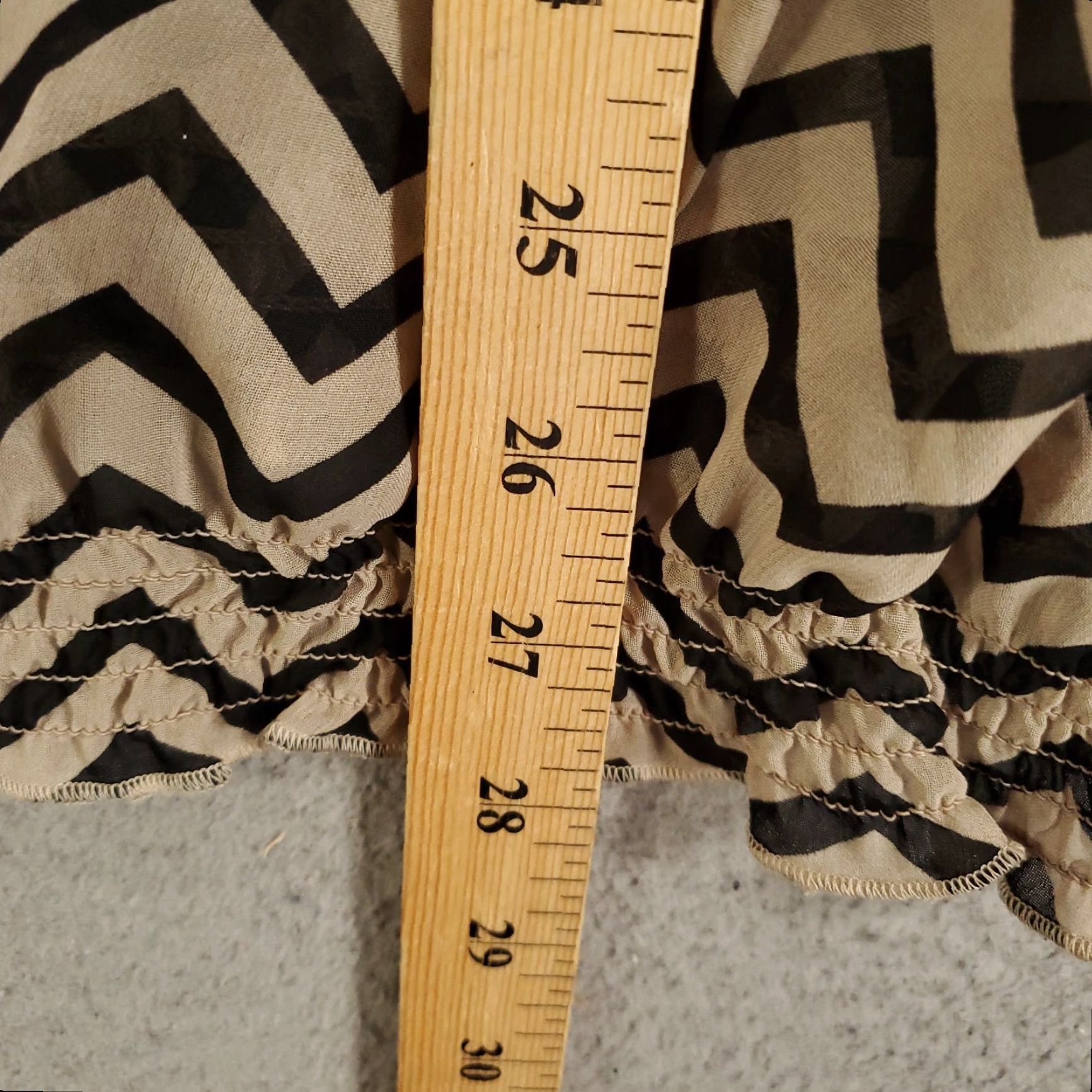 Vintage Chicos Blouse Womens 2XL Black Tan Zig Zag Striped Sheer Lightweight Size XXL / US 16-18 / IT 52-54 - 3 Thumbnail