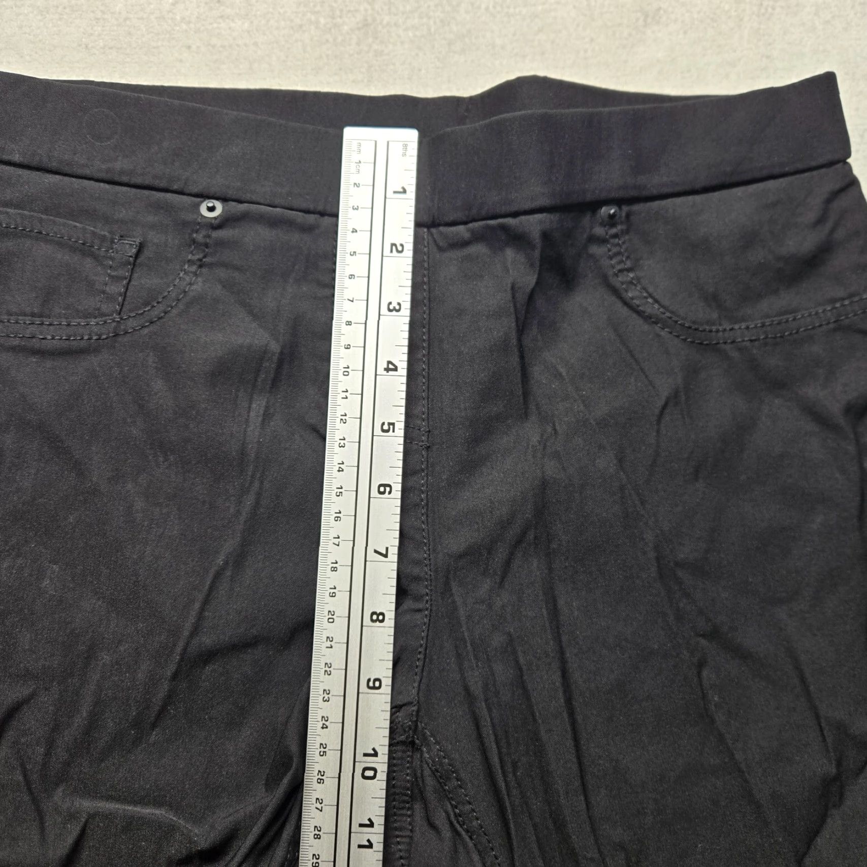 Vintage No Boundaries Solid Black Pants Waistband Tapered Leg Adult Women's L Large Size 36" / US 14 / IT 50 - 5 Thumbnail