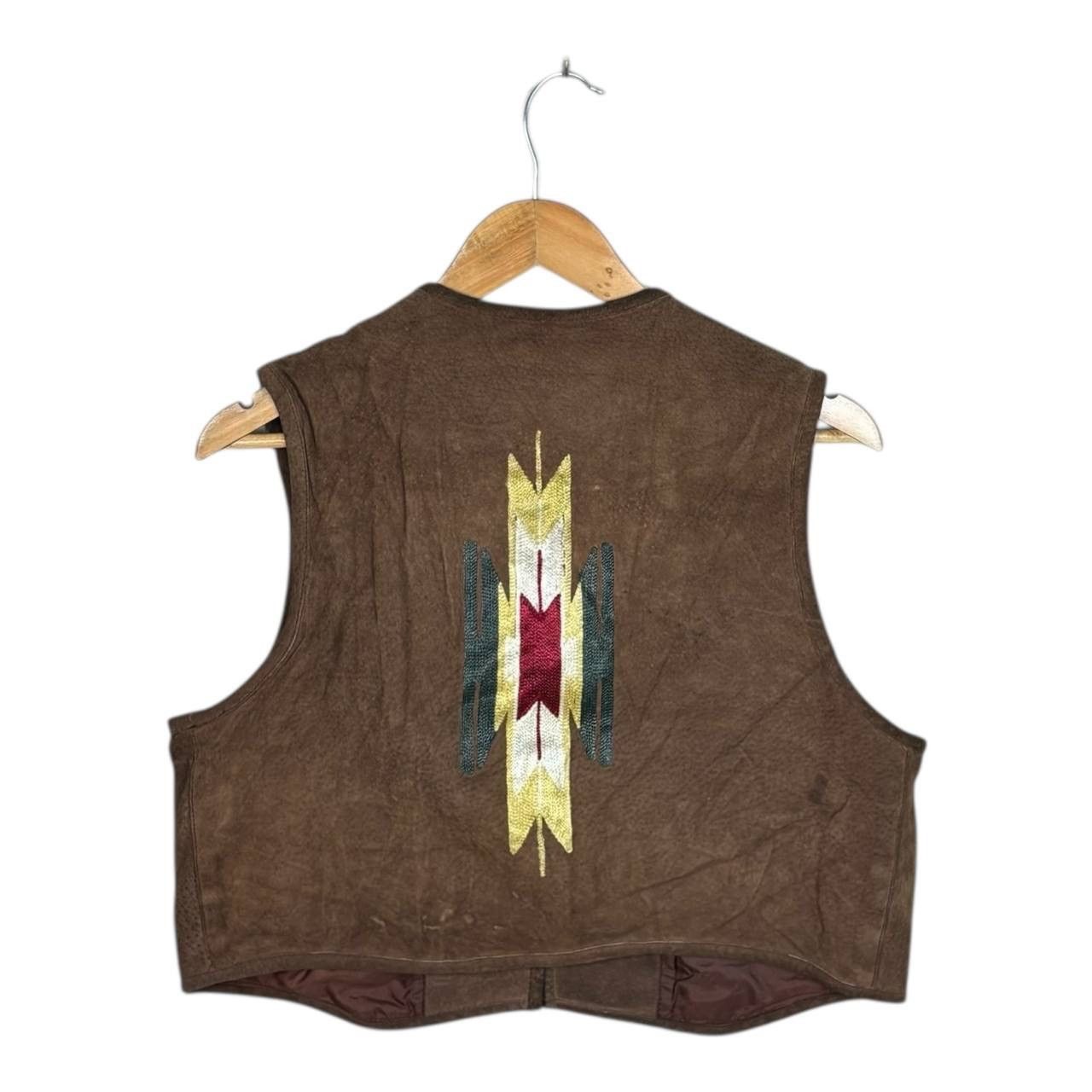 Chevignon Vintage Chevignon Leather Vest Southwestern Embroidered F Size US M / EU 48-50 / 2 - 2 Thumbnail