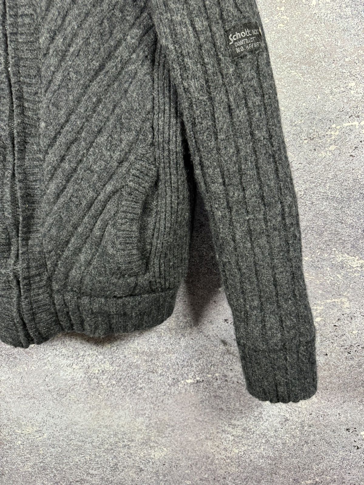 Schott × Vintage Vintage Schott NYC Wool Hooded Gray Jacket Large Military Size L / US 10 / IT 46 - 5 Thumbnail