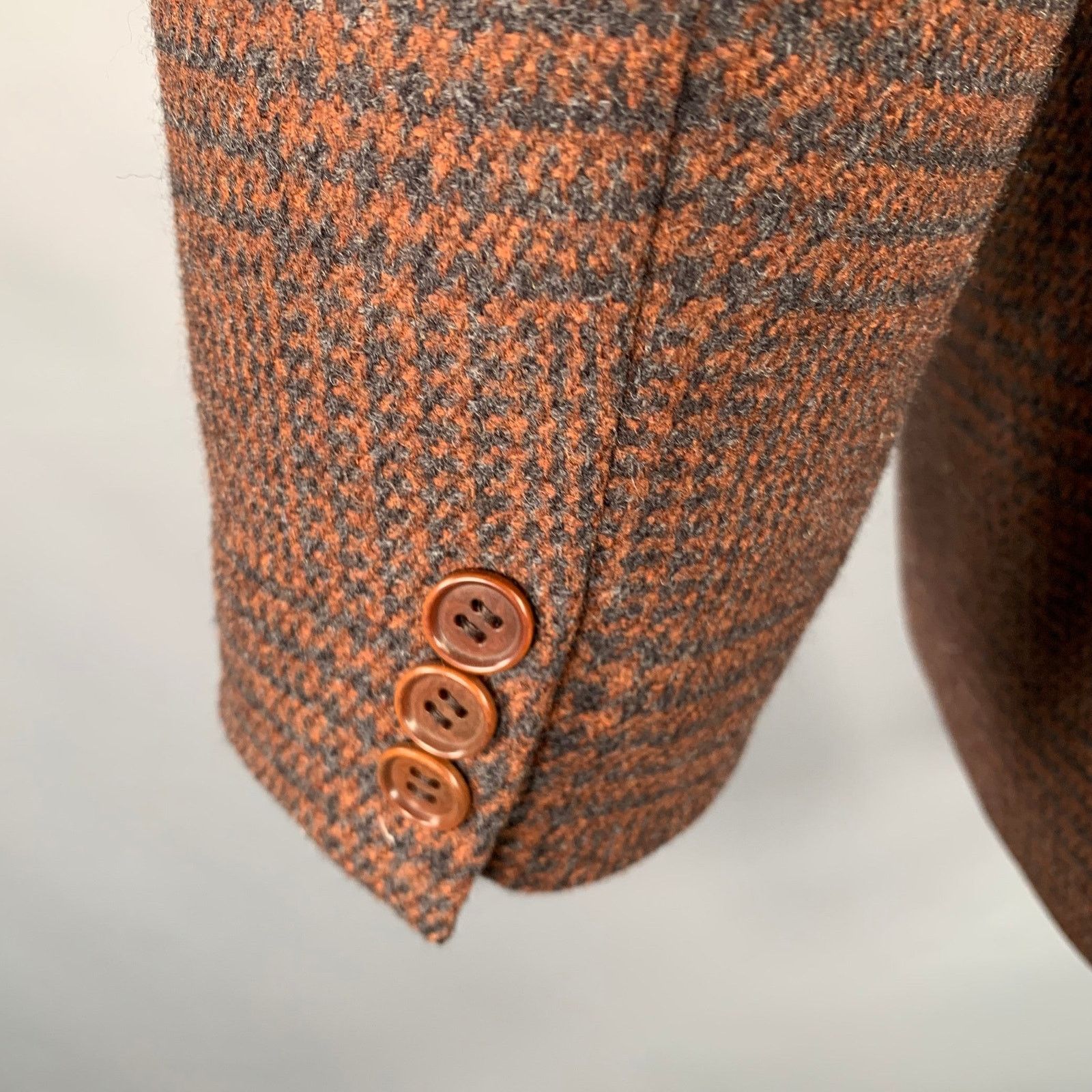 Missoni Brown Black Glenplaid Virgin Wool Oversized Sport Coat Size 38R - 4 Thumbnail