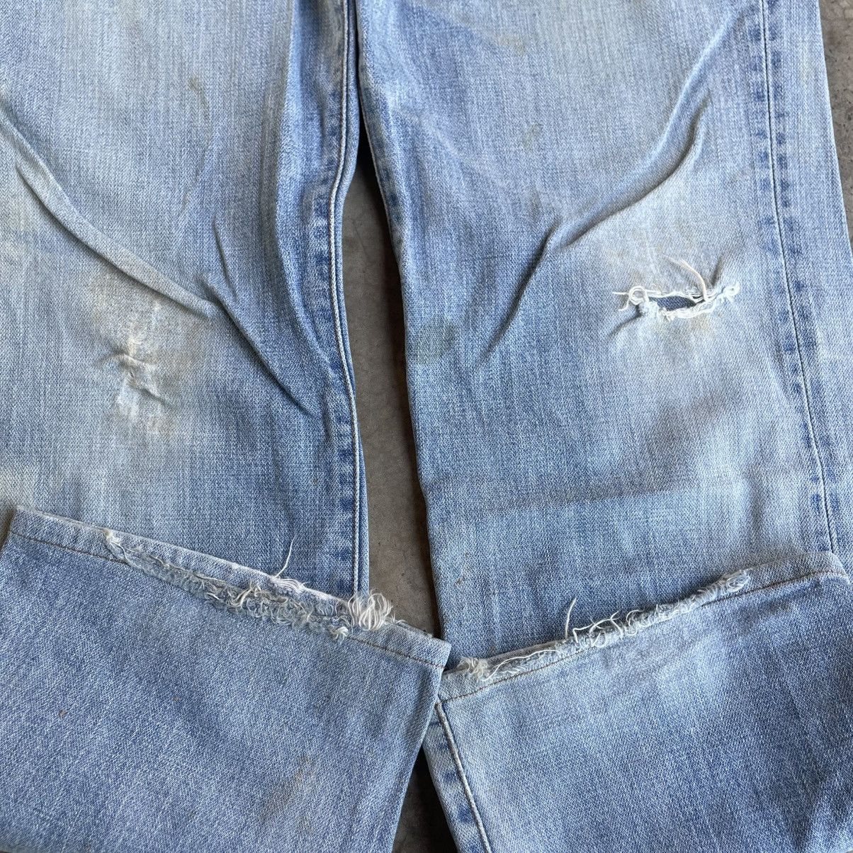 Wrangler 🔥Vintage Wrangler Stoned Washed Ripped Distress Denim Jeans Size US 33 - 7 Thumbnail