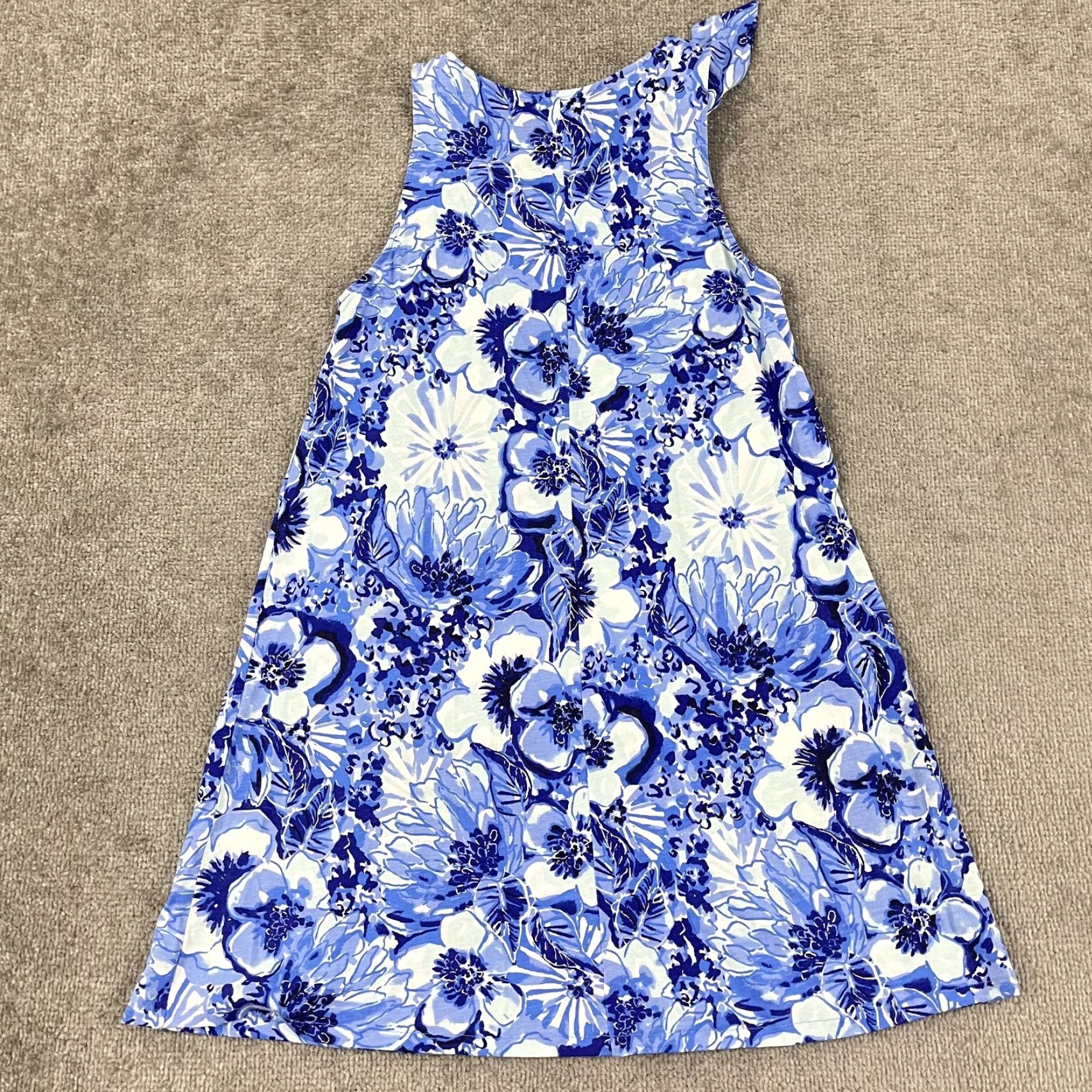 Lilly Pulitzer Lilly Pulitzer Luella Tank Dress Womens Medium Coastal Blue White Floral Preppy Size M / US 6-8 / IT 42-44 - 7 Thumbnail