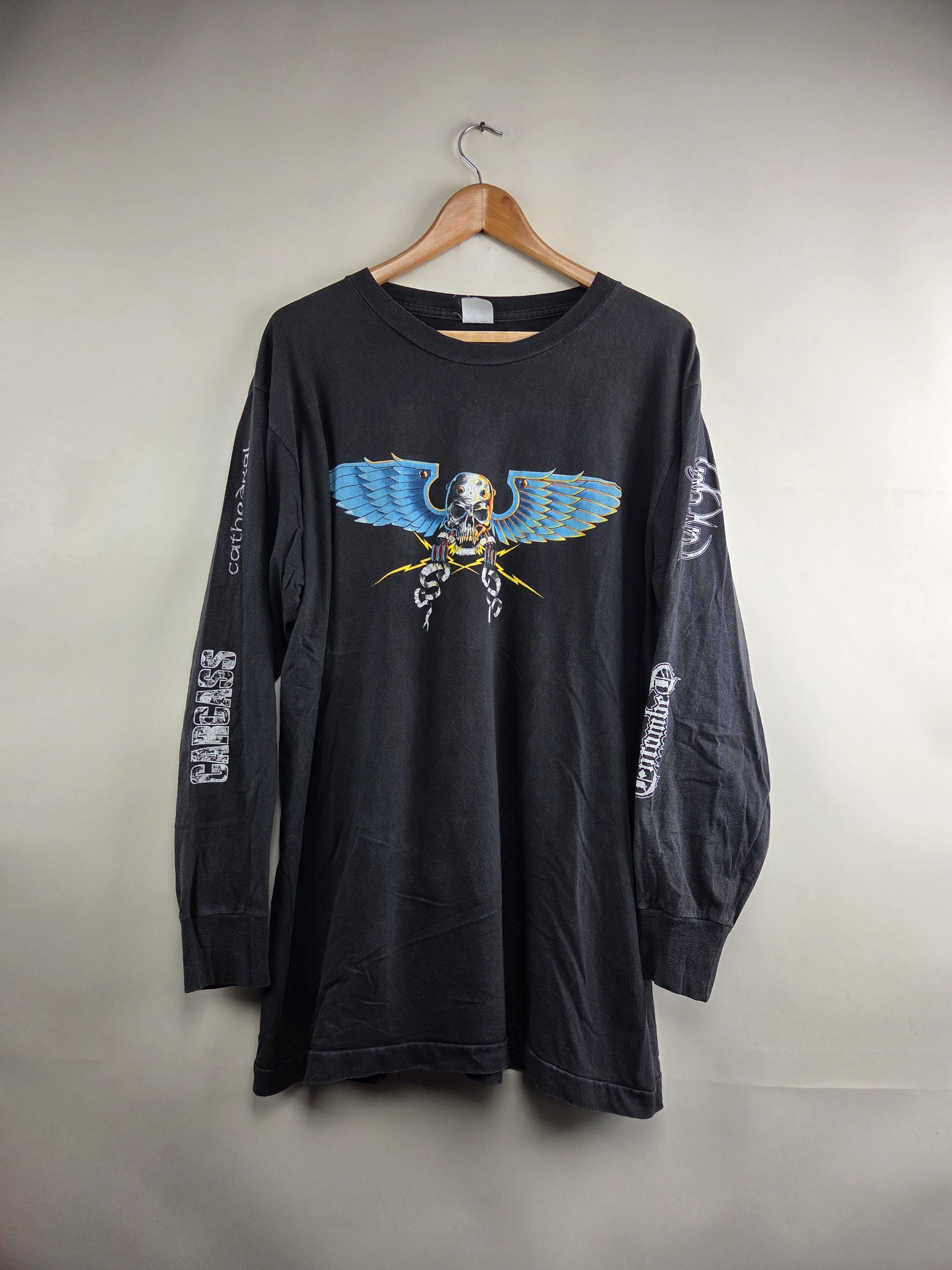 Band Tees × Vintage 1992 Earache Gods of grind Entombed Carcass Long-sleeved Size US XL / EU 56 / 4 - 7 Thumbnail