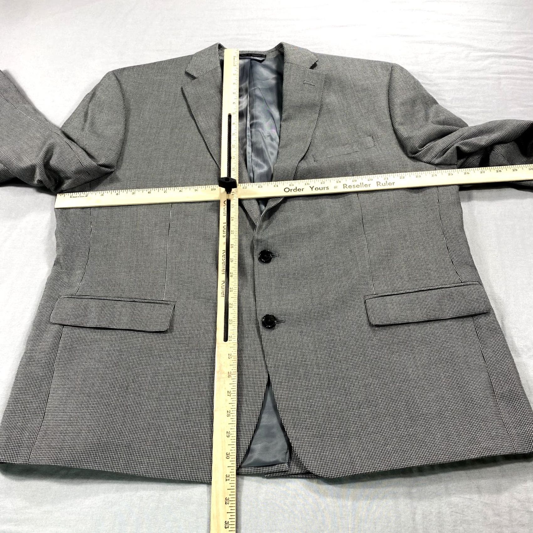 Ralph Lauren Lauren Ralph Lauren Blazer Men 48 Regular Gray Polyester Tweed Notch Lapel 2-Button Front Flat Front Jacket Single-Breasted Vintage No Size 48R - 6 Thumbnail