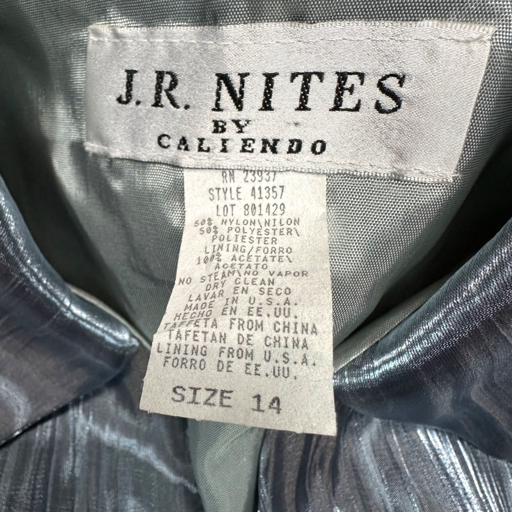 Vintage JR Nites Blouse 3/4 Sleeve Button Front Blue 14 Vtg Nites by Caliendo Women XS? Size XL / US 12-14 / IT 48-50 - 7 Thumbnail