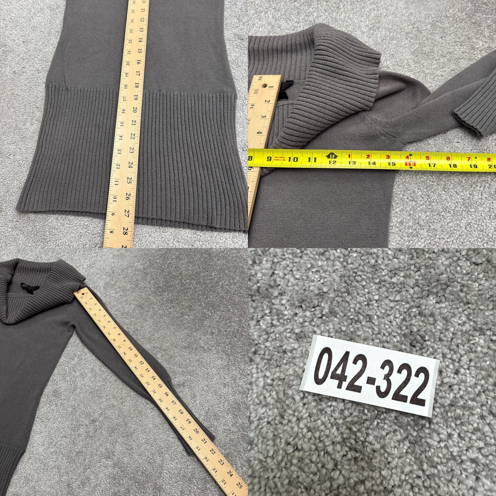 Bcbgmaxazria BCBGMAXAZRIA Sweater Dress Womens Small Dark Gray Cowl Neck Knee Length Knit Size S / US 4 / IT 40 - 9 Thumbnail