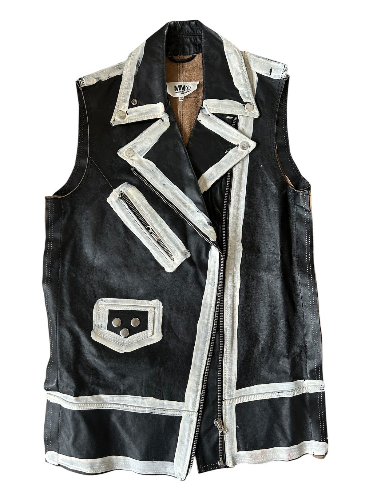 MM6 MM6 Maison Martin Margiela Painted Leather Vest Size US L / EU 52-54 / 3 - 1 Thumbnail