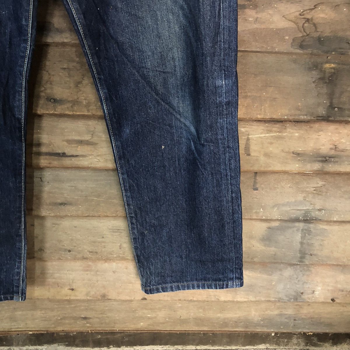 Japanese Brand Uniqlo Jeans Blue Distressed Denim Pants #7324 Size US 35 - 10 Thumbnail