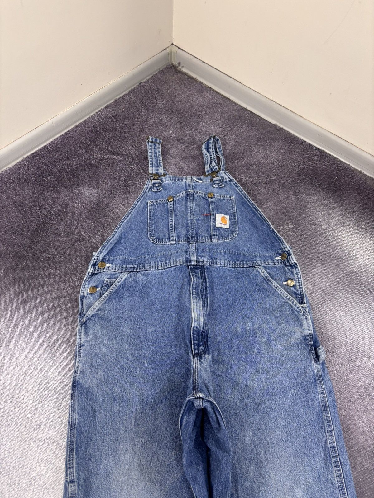 Carhartt Vintage Carhartt Blue Denim Bib Overalls R08 DNM Carpenter Size US 38 / EU 54 - 5 Thumbnail