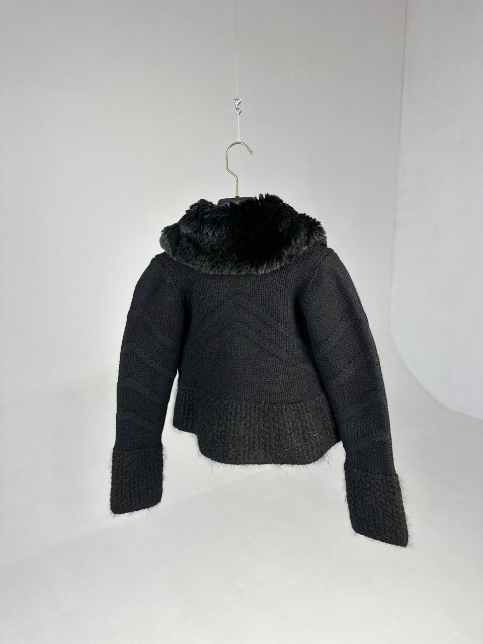 Prada × Vintage Prada Black Knit Long Sleeve Cardigan Size S / US 4 / IT 40 - 2 Thumbnail