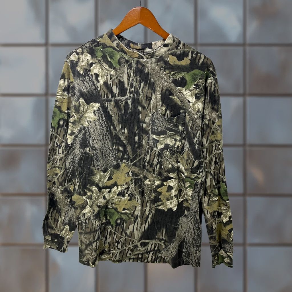 Vintage VINTAGE Mossy Oak Tree Camo Long Sleeve Shirt M Mens Green 90s Nature Logo Camouflage Cotton Knit Cotton Shirt Regular Size Size US M / EU 48-50 / 2 - 1 Thumbnail