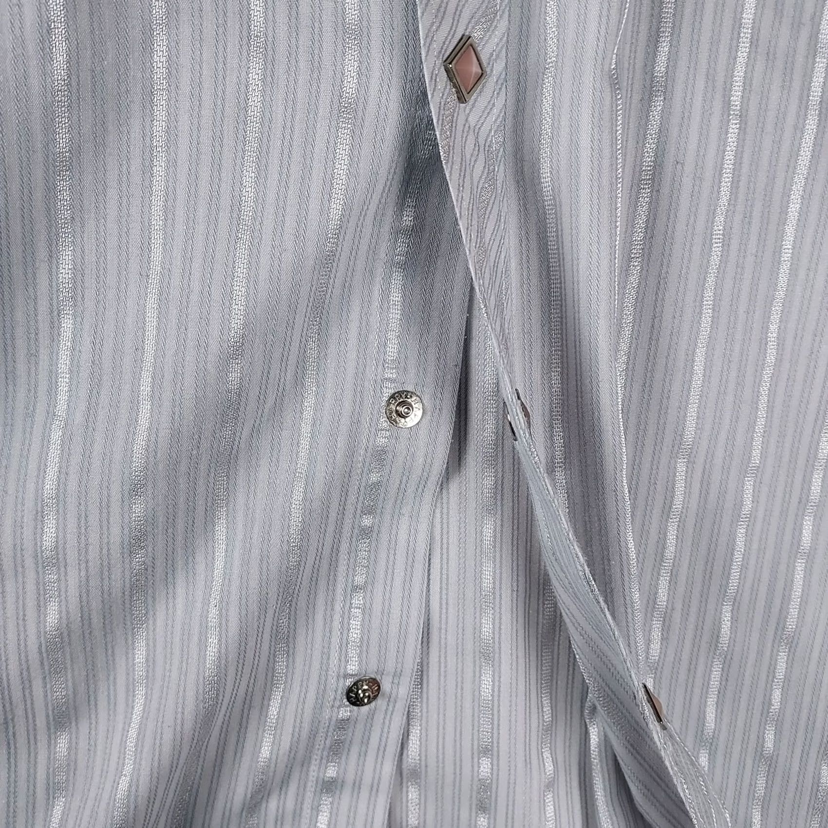 Vintage VINTAGE White Horse Ranch Men's L Silver Gray Embroidered Western Pearl Snap Shirt Size US L / EU 52-54 / 3 - 5 Thumbnail