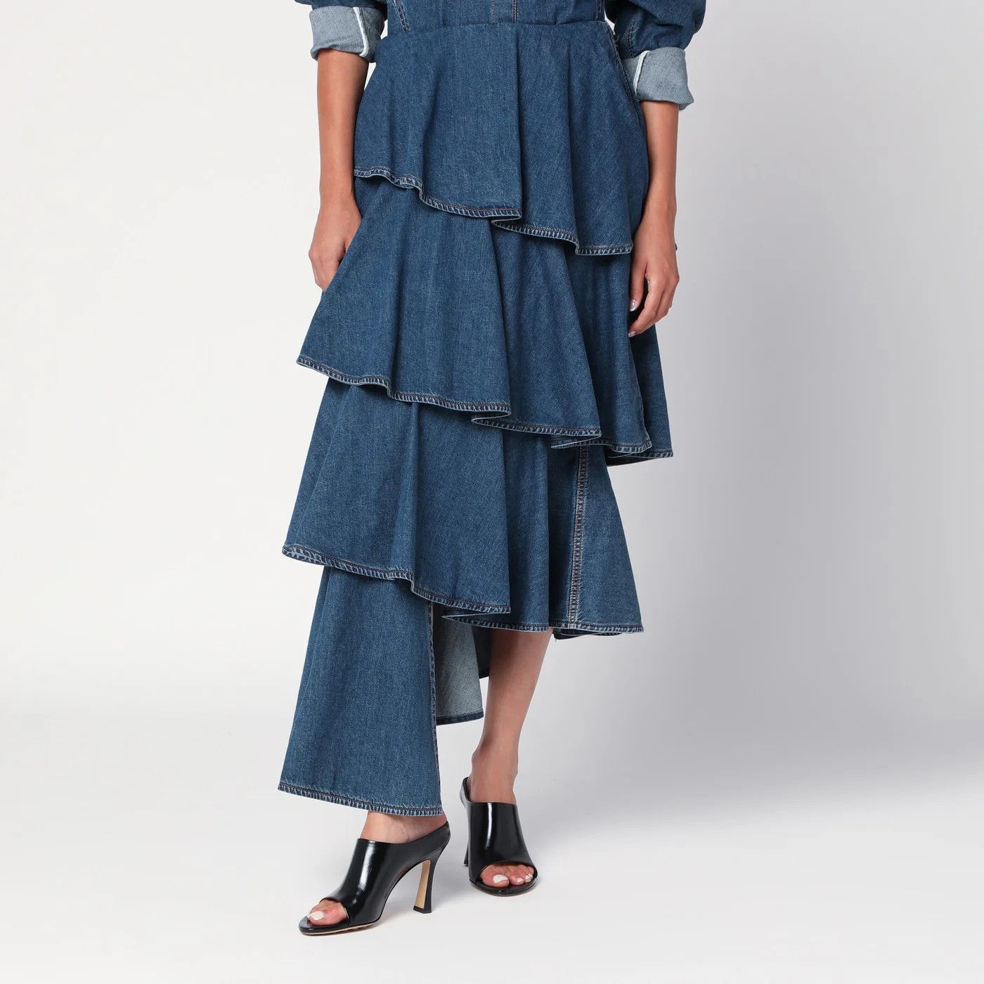 Alaia o1d2blof0426 Denim Skirt in Blue Size 27" / US 4 / IT 40 - 1 Thumbnail