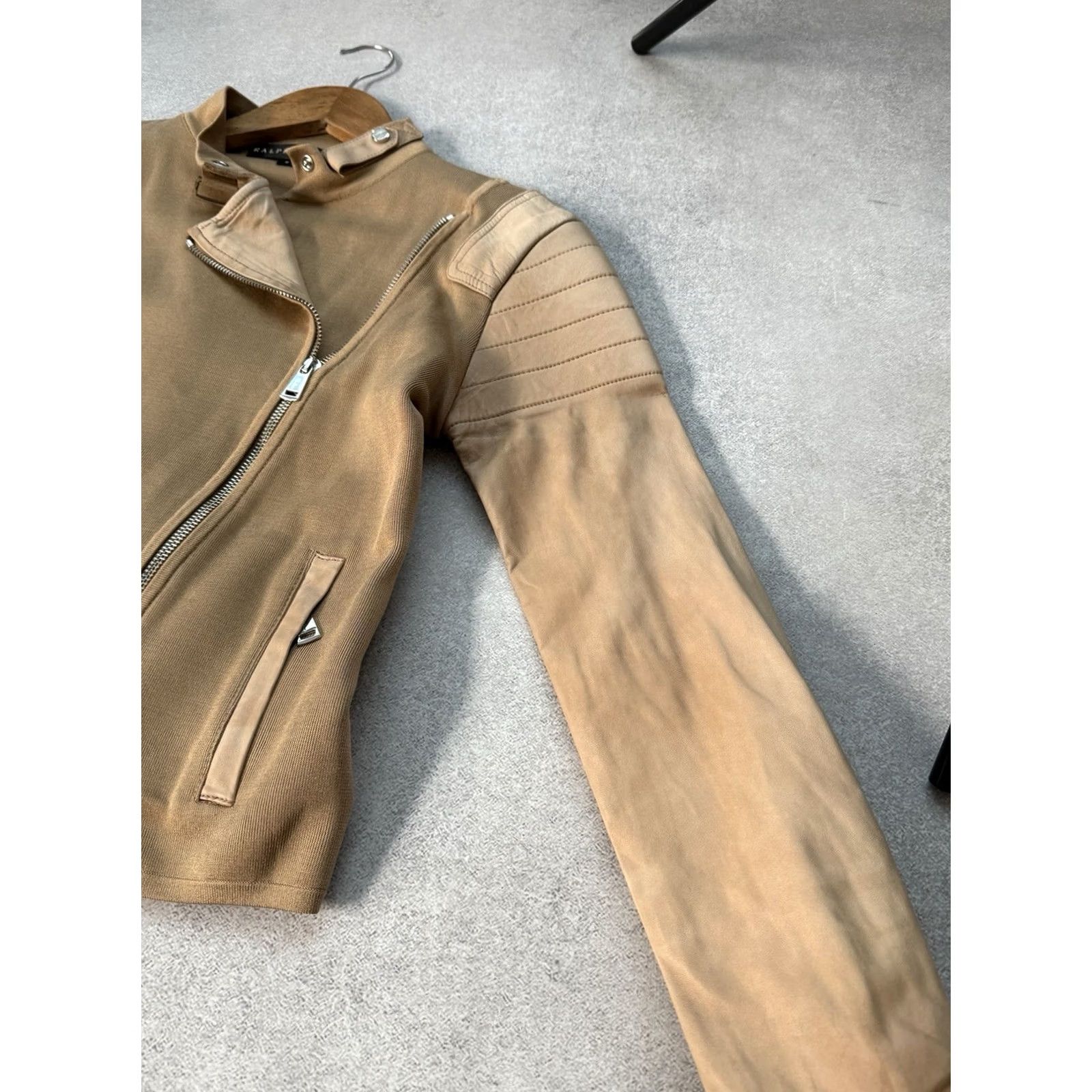 Ralph Lauren VINTAGE Ralph Lauren Leather Biker Jacket Womens Beige Size S Size S / US 4 / IT 40 - 6 Thumbnail